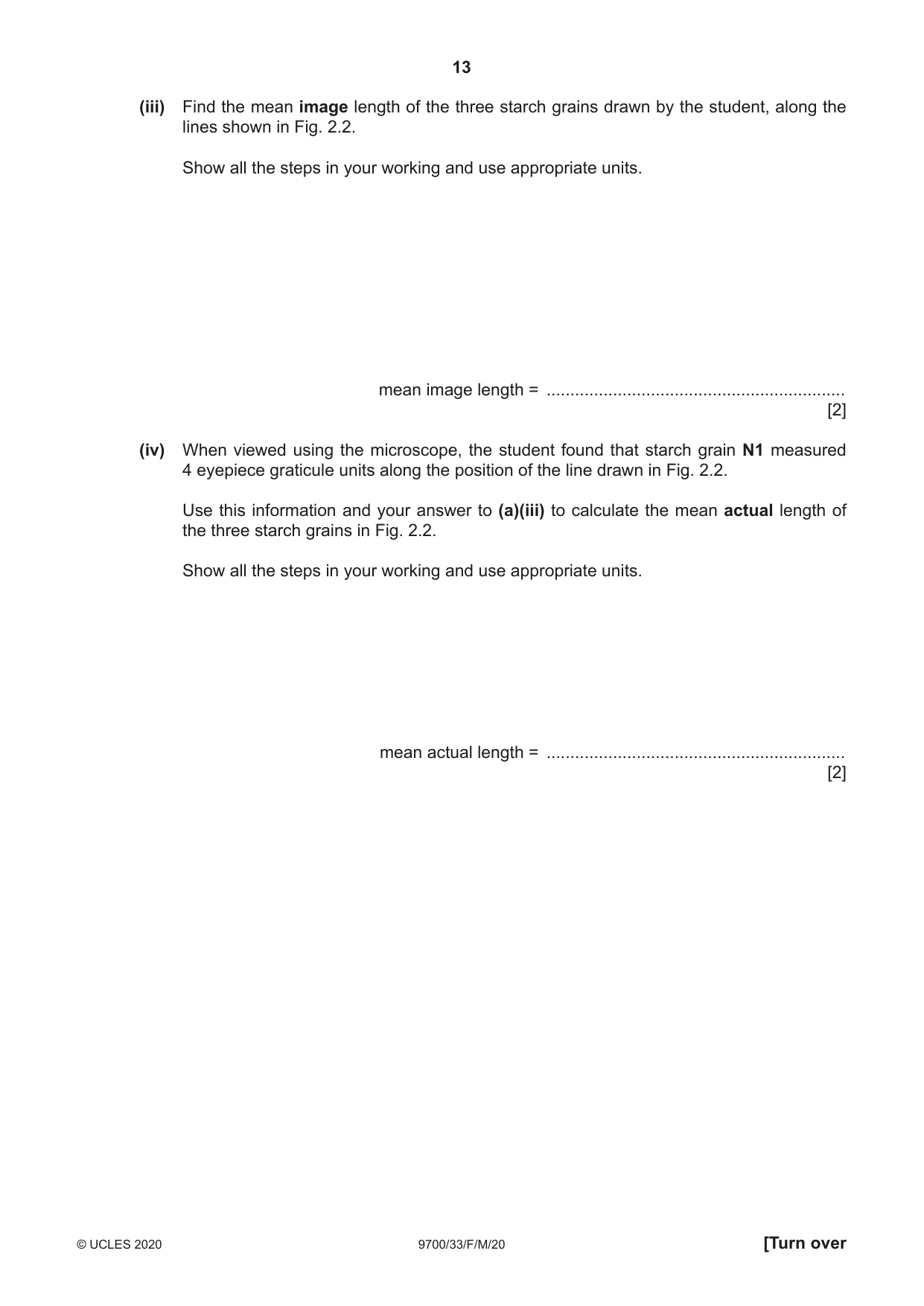 Cambridge A Level Biology 9700 2020 Feb/March Paper 3 · Variant 3 question paper, page 13 of 20