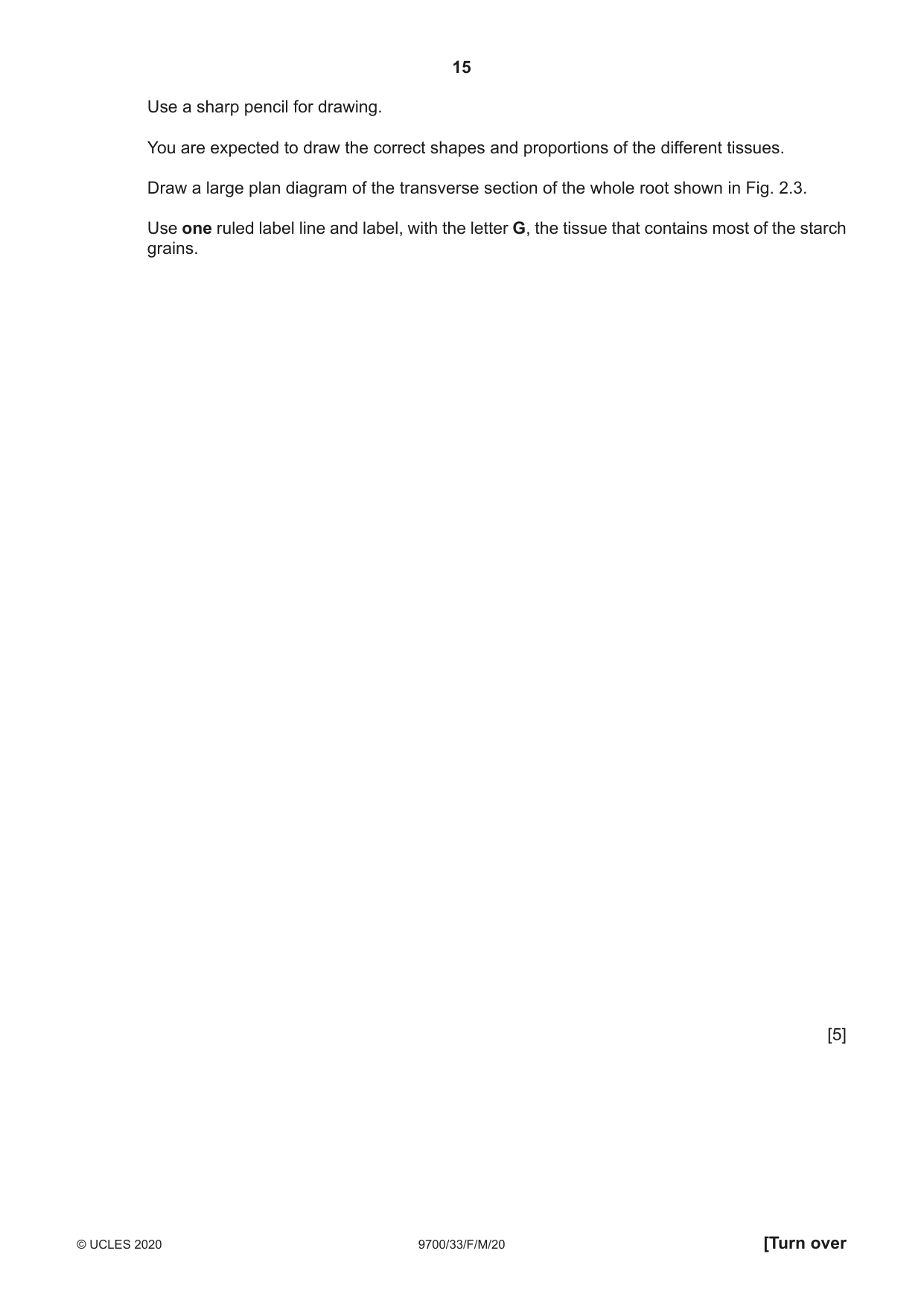 Cambridge A Level Biology 9700 2020 Feb/March Paper 3 · Variant 3 question paper, page 15 of 20