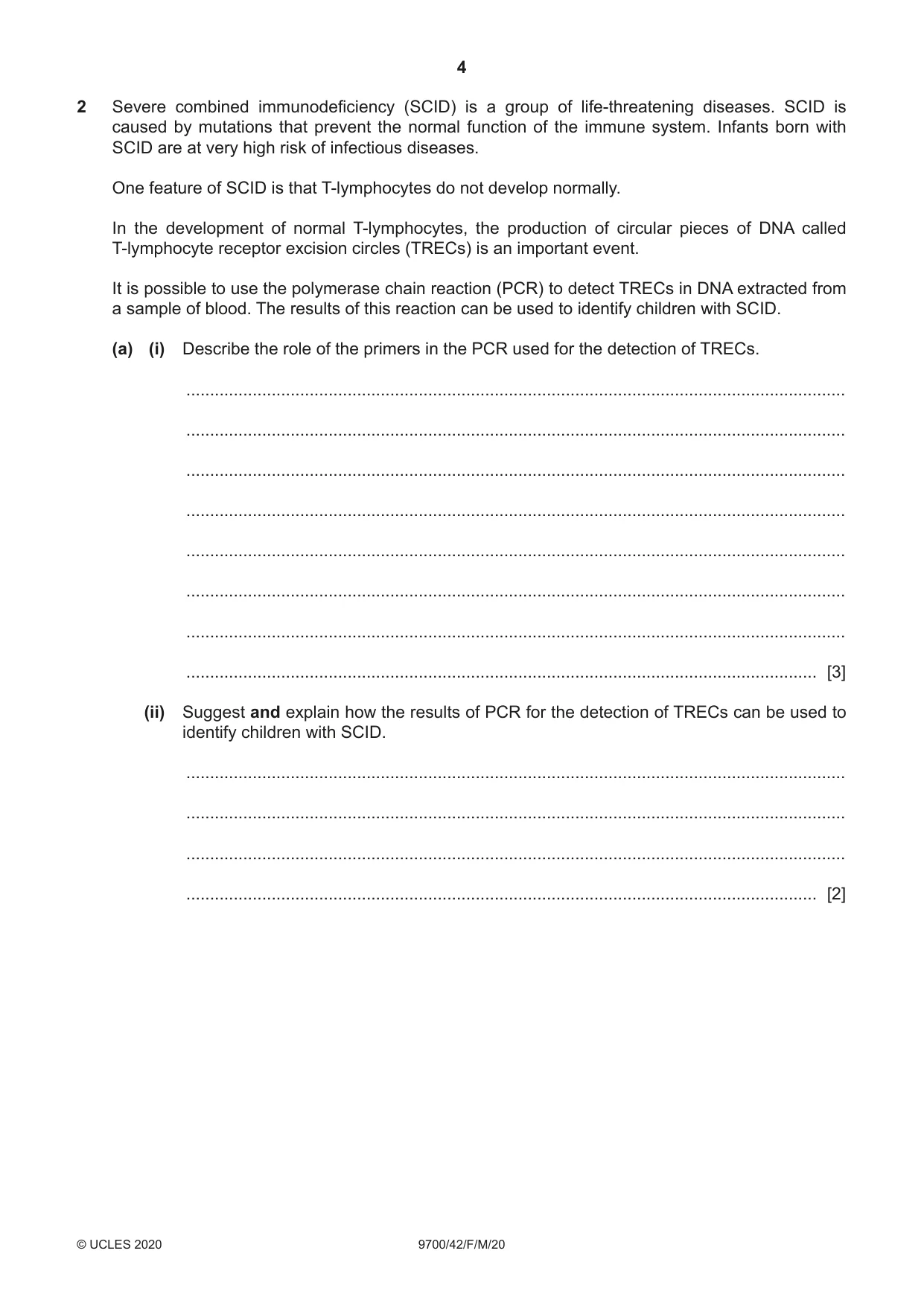 Cambridge A Level Biology 9700 2020 Feb/March Paper 4 · Variant 2 question paper, page 4 of 28