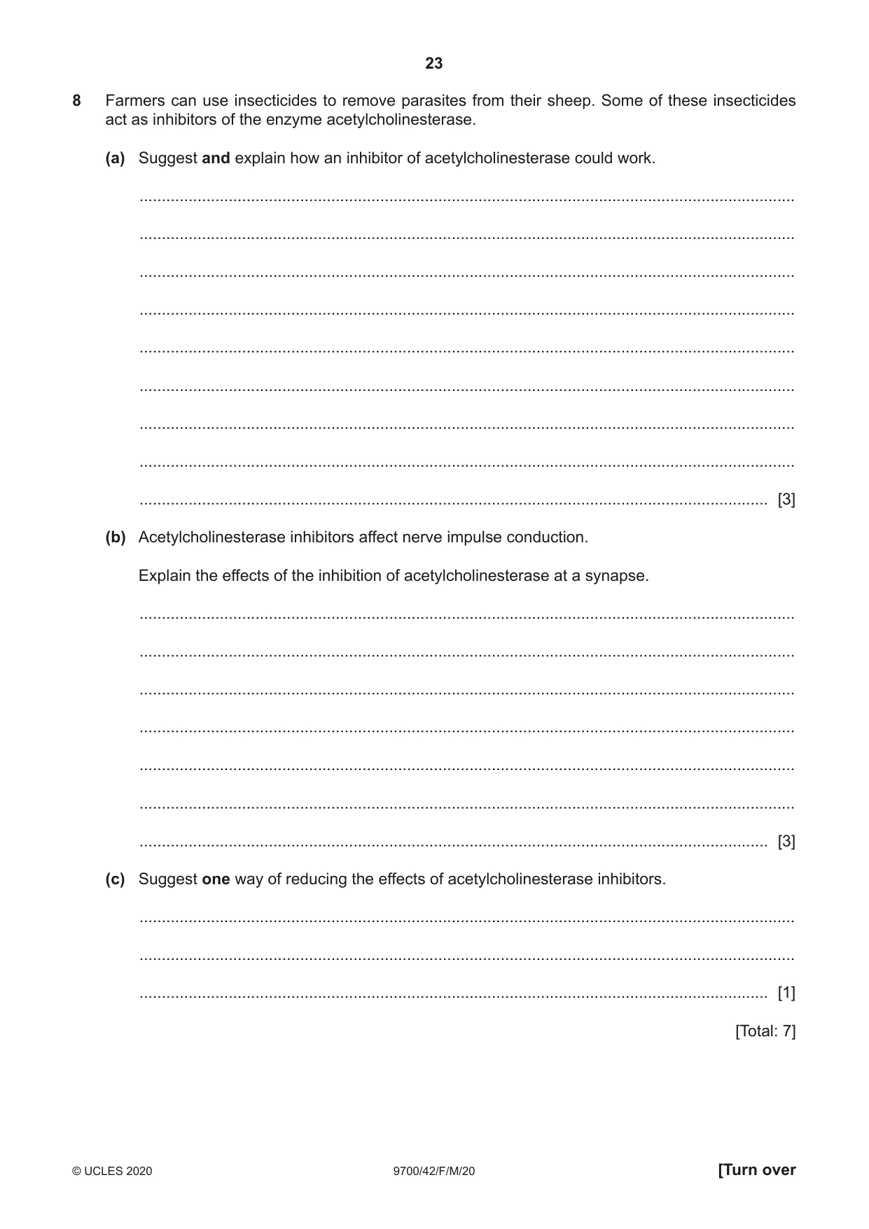 Cambridge A Level Biology 9700 2020 Feb/March Paper 4 · Variant 2 question paper, page 23 of 28