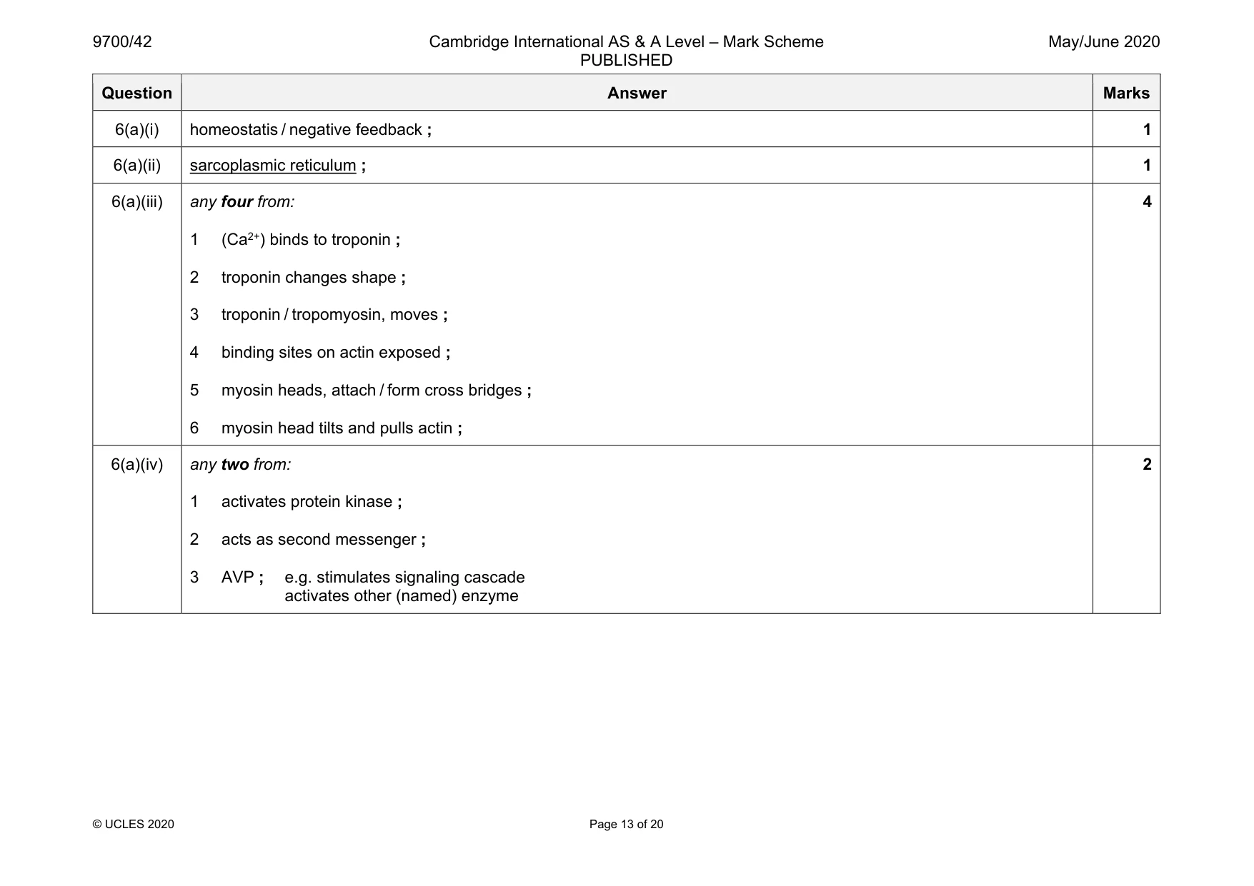 Mark scheme, page 13 of 20