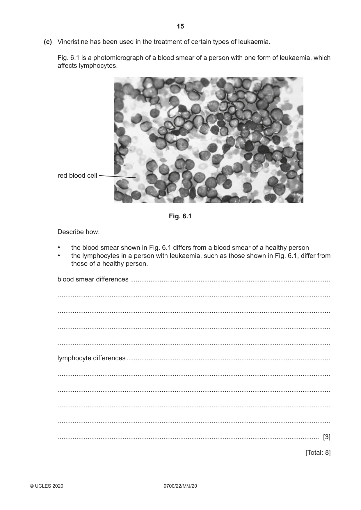 Cambridge A Level Biology 9700 2020 May/June Paper 2 · Variant 2 question paper, page 15 of 16