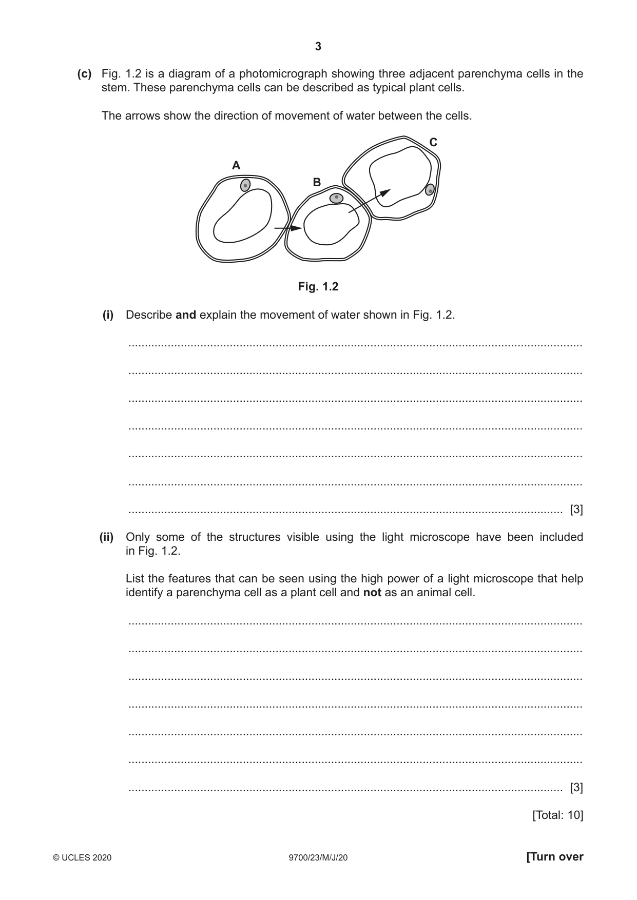 Cambridge A Level Biology 9700 2020 May/June Paper 2 · Variant 3 question paper, page 3 of 16
