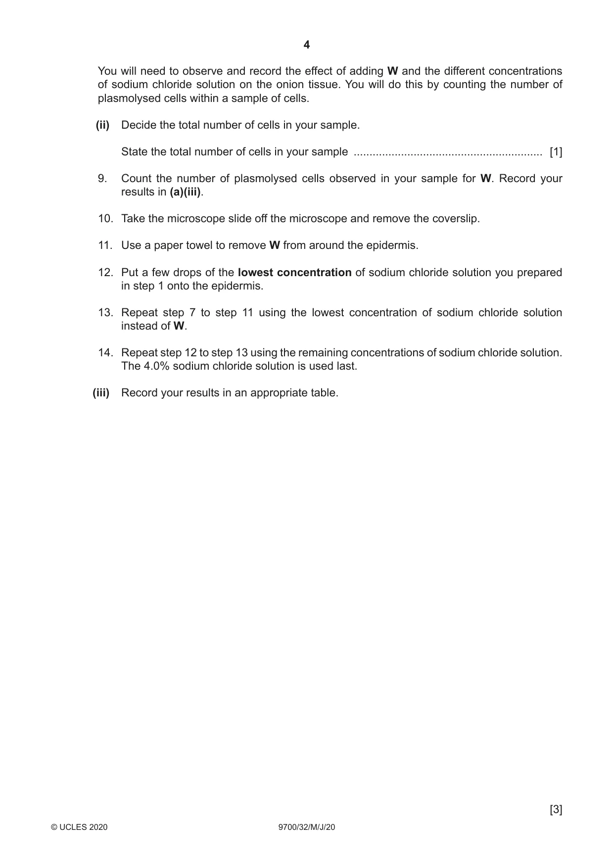 Cambridge A Level Biology 9700 2020 May/June Paper 3 · Variant 2 question paper, page 4 of 16