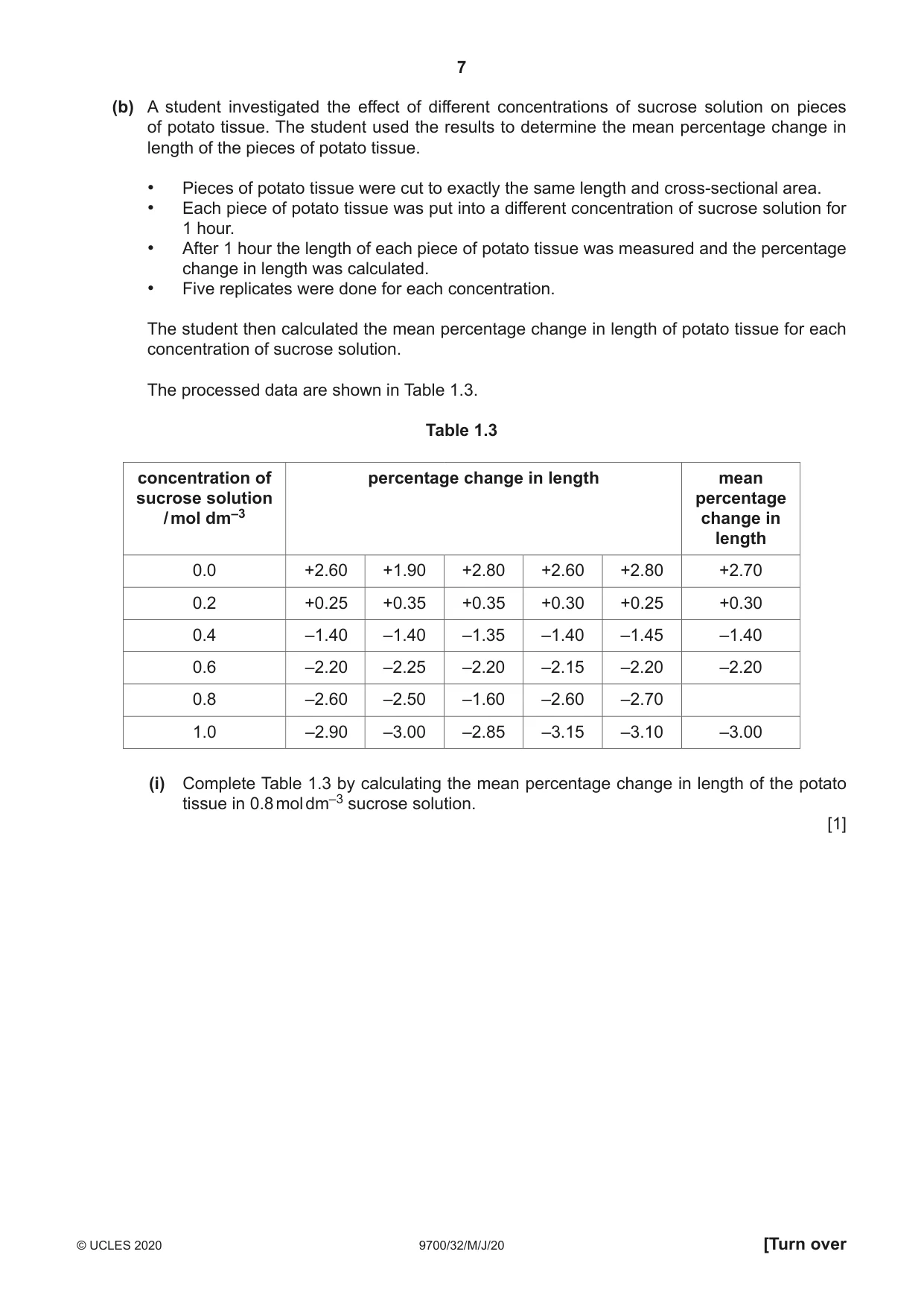 Cambridge A Level Biology 9700 2020 May/June Paper 3 · Variant 2 question paper, page 7 of 16