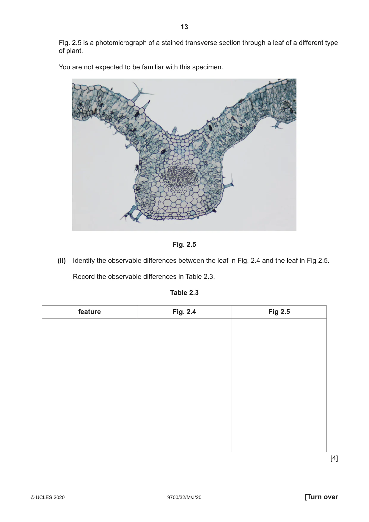 Cambridge A Level Biology 9700 2020 May/June Paper 3 · Variant 2 question paper, page 13 of 16