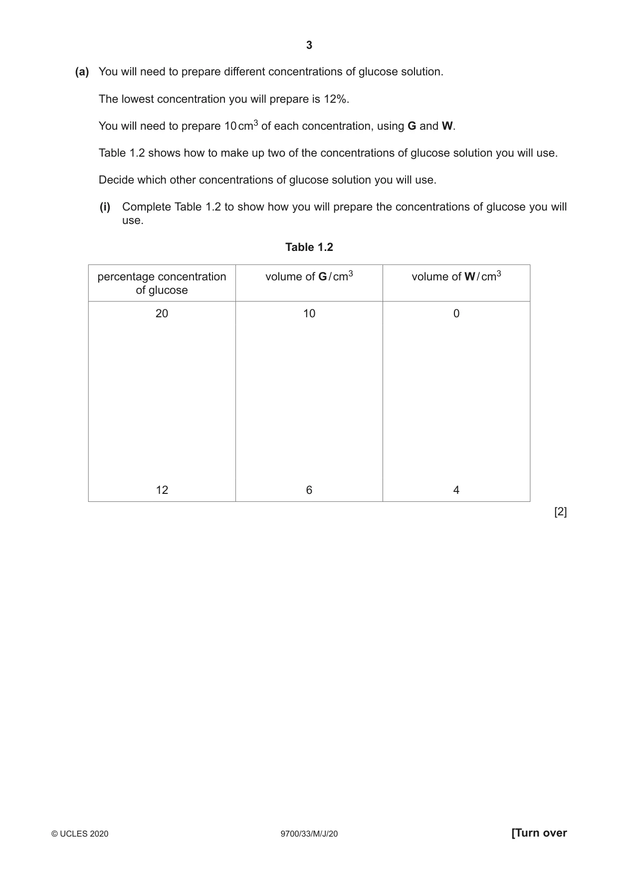 Cambridge A Level Biology 9700 2020 May/June Paper 3 · Variant 3 question paper, page 3 of 12