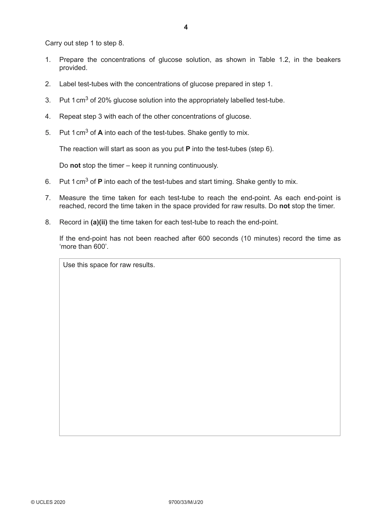 Cambridge A Level Biology 9700 2020 May/June Paper 3 · Variant 3 question paper, page 4 of 12