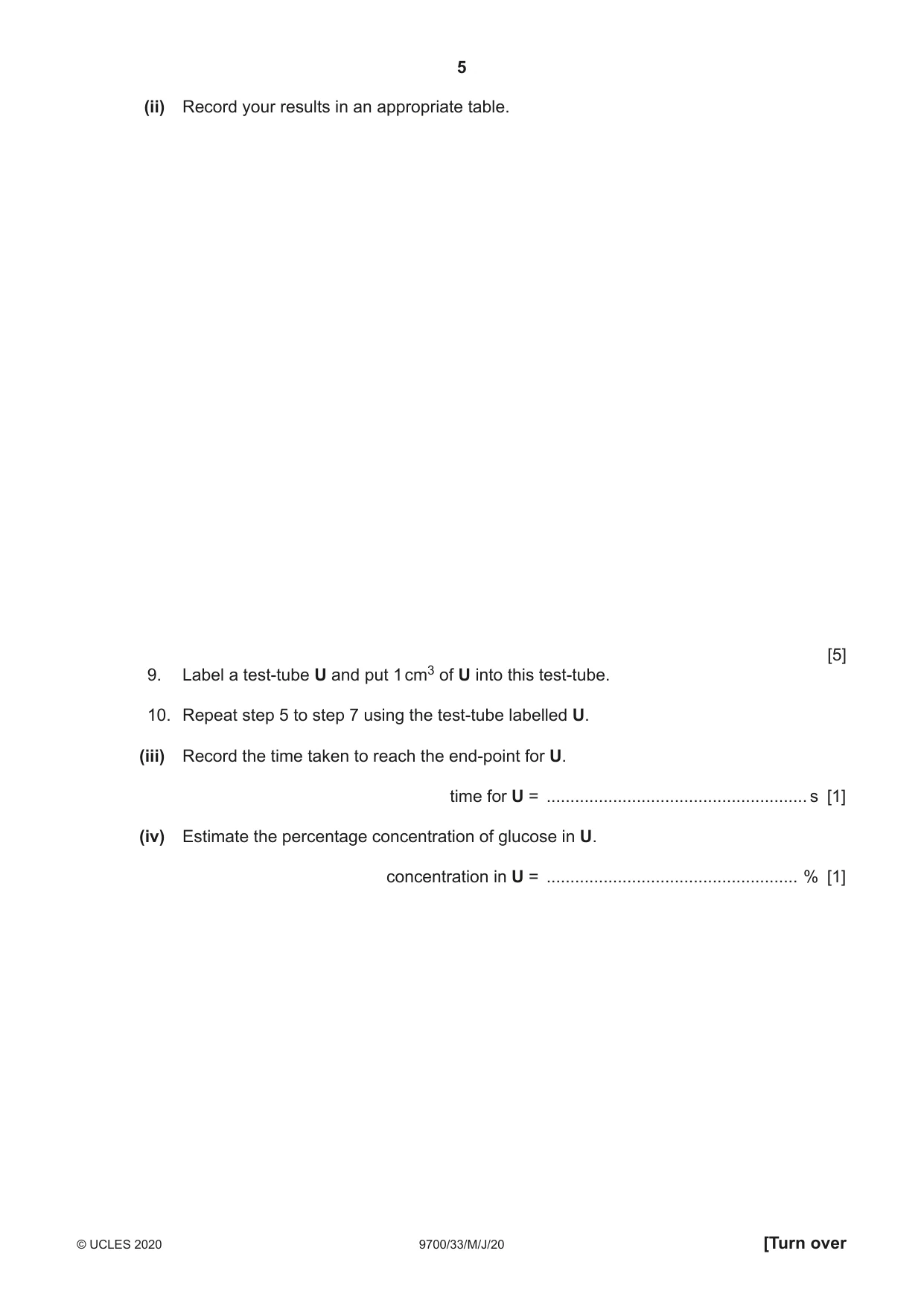 Cambridge A Level Biology 9700 2020 May/June Paper 3 · Variant 3 question paper, page 5 of 12