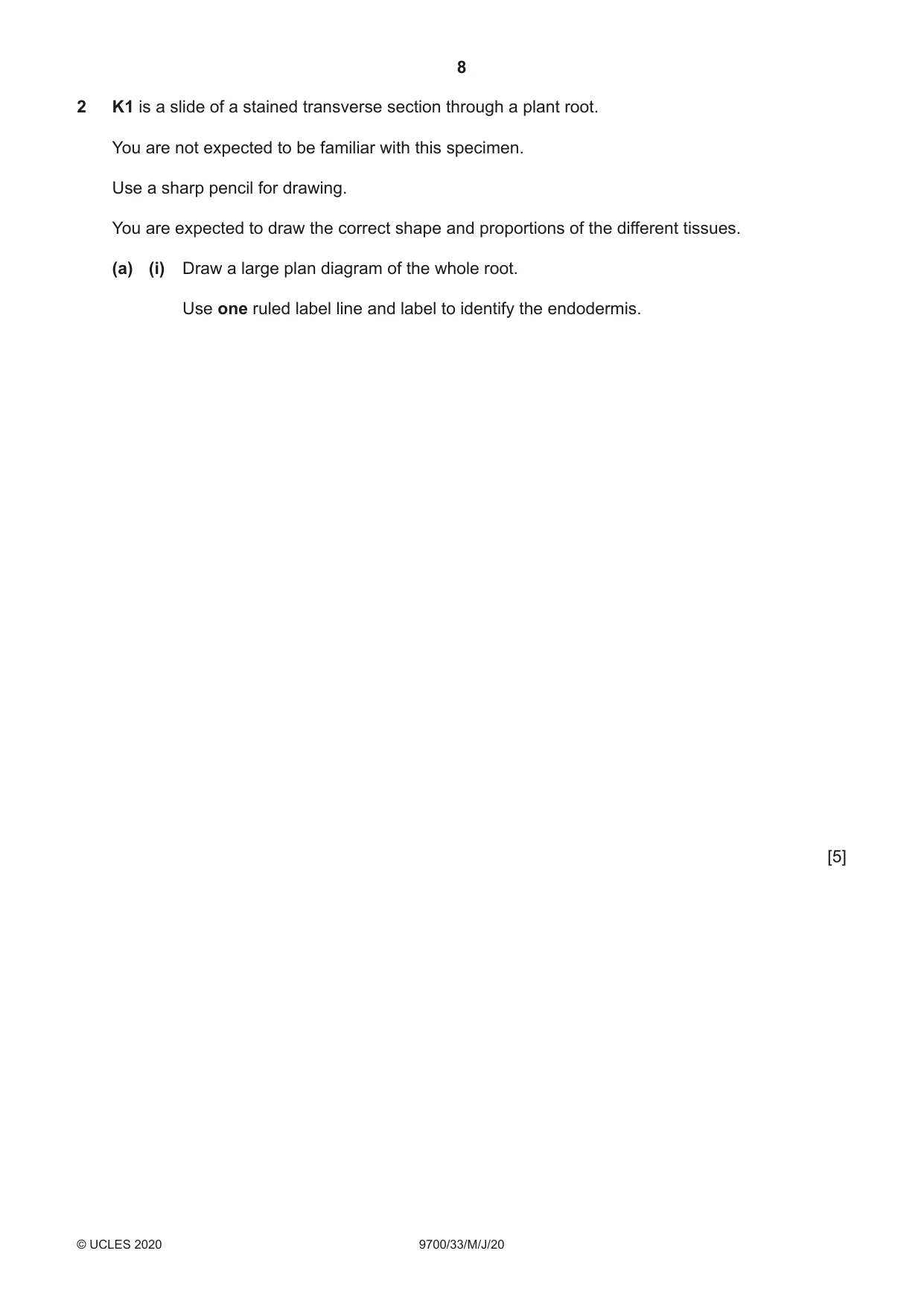Cambridge A Level Biology 9700 2020 May/June Paper 3 · Variant 3 question paper, page 8 of 12