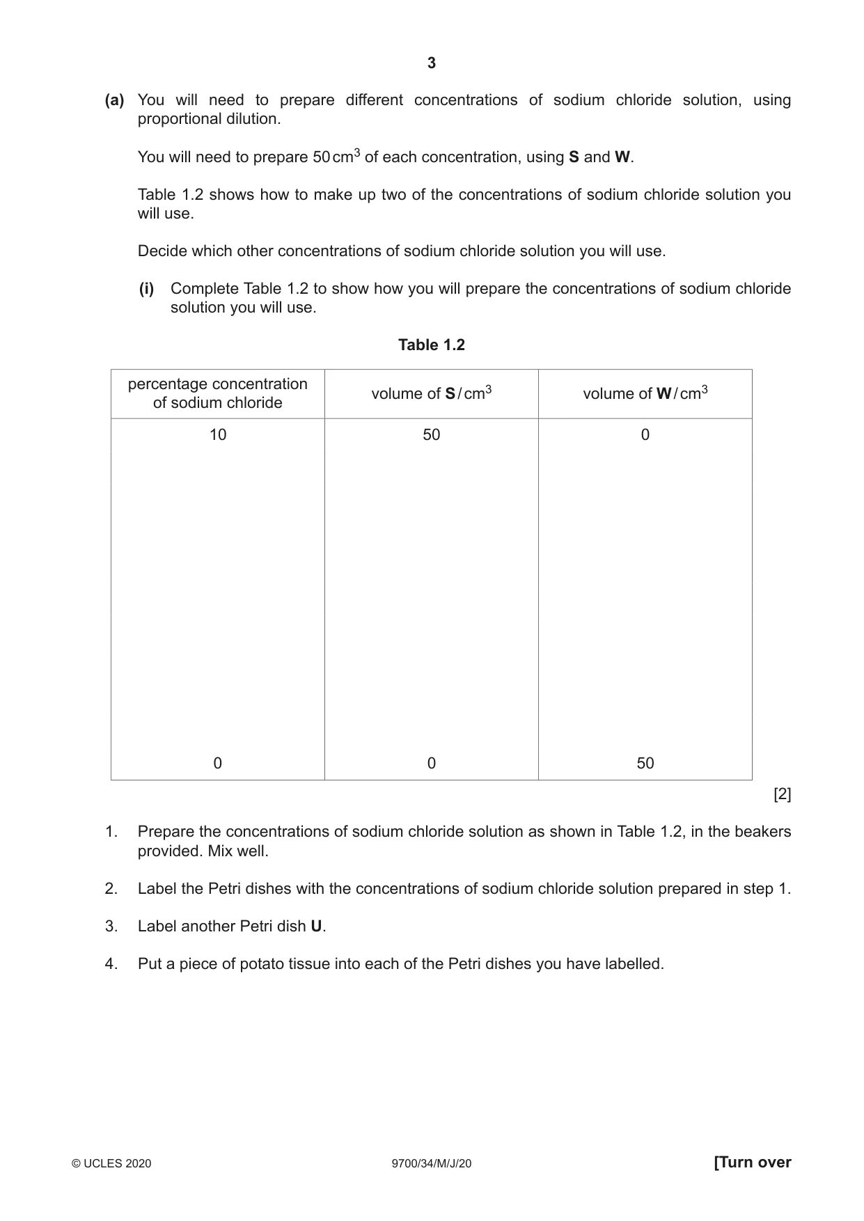 Cambridge A Level Biology 9700 2020 May/June Paper 3 · Variant 4 question paper, page 3 of 16