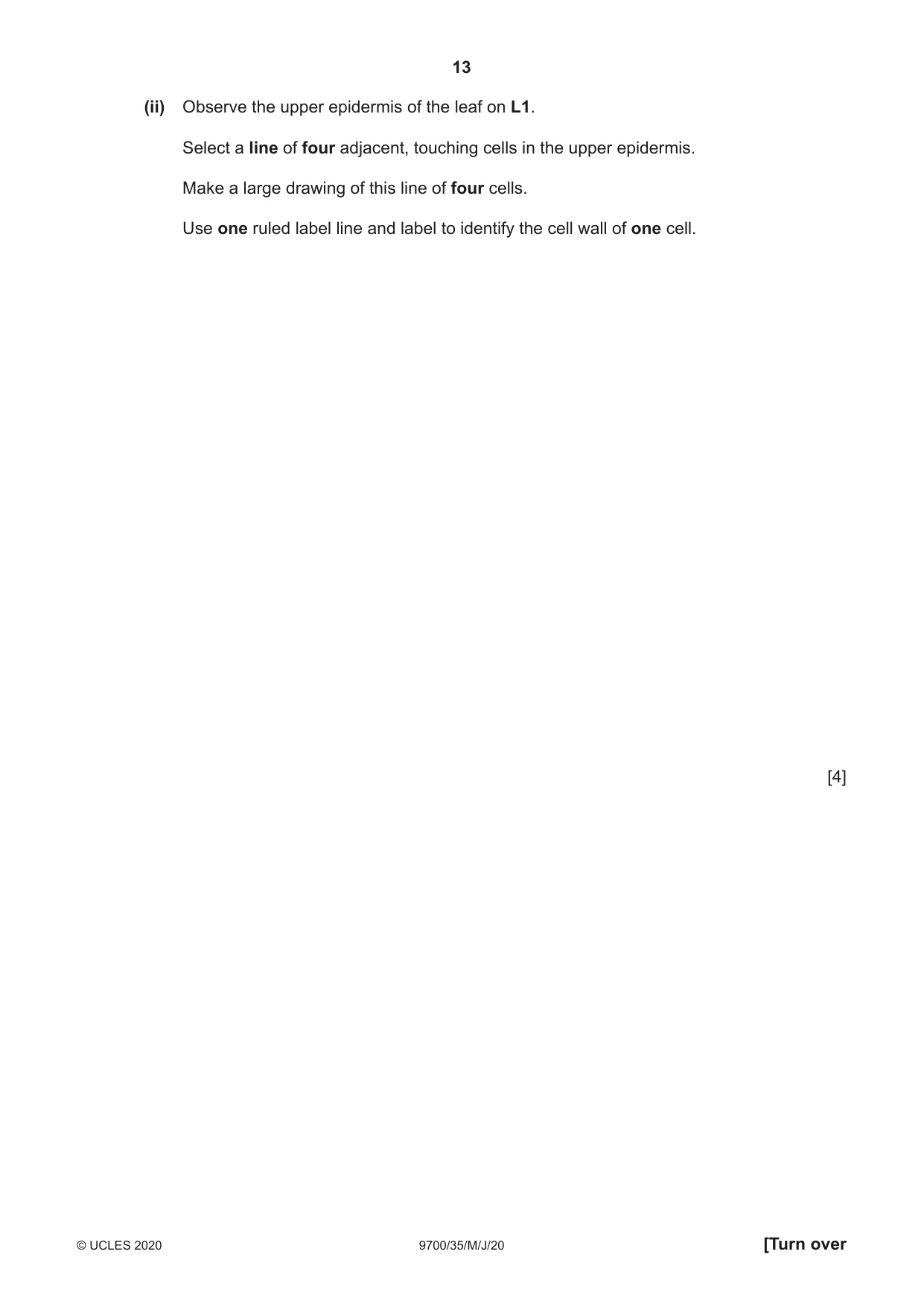 Cambridge A Level Biology 9700 2020 May/June Paper 3 · Variant 5 question paper, page 13 of 16