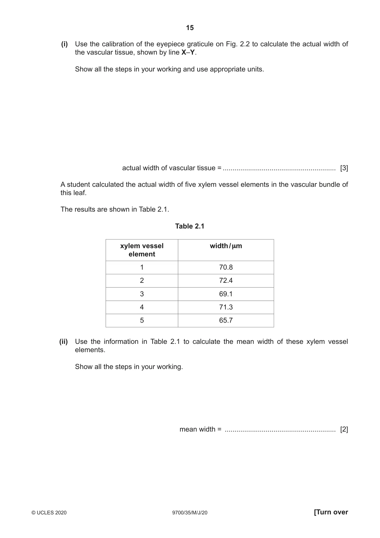 Cambridge A Level Biology 9700 2020 May/June Paper 3 · Variant 5 question paper, page 15 of 16