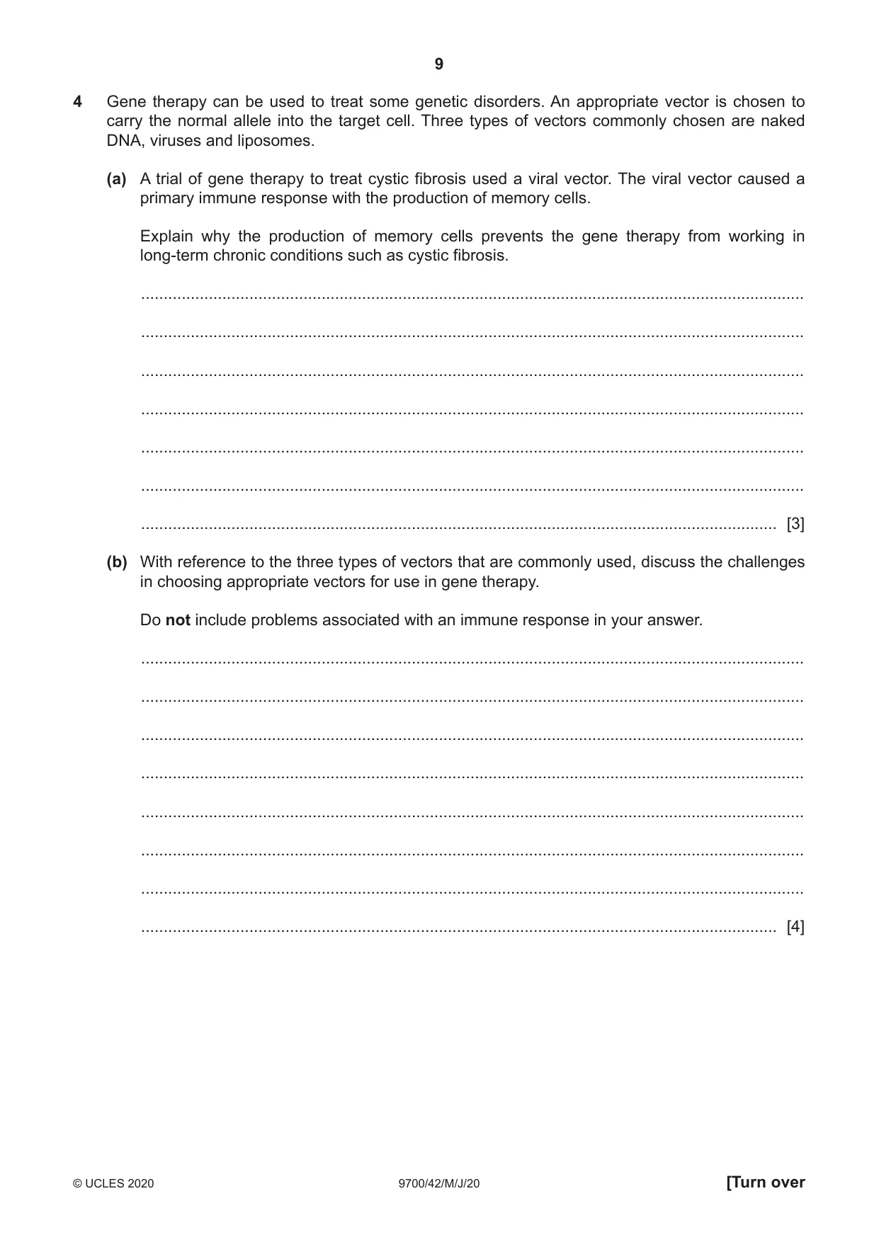 Cambridge A Level Biology 9700 2020 May/June Paper 4 · Variant 2 question paper, page 9 of 24