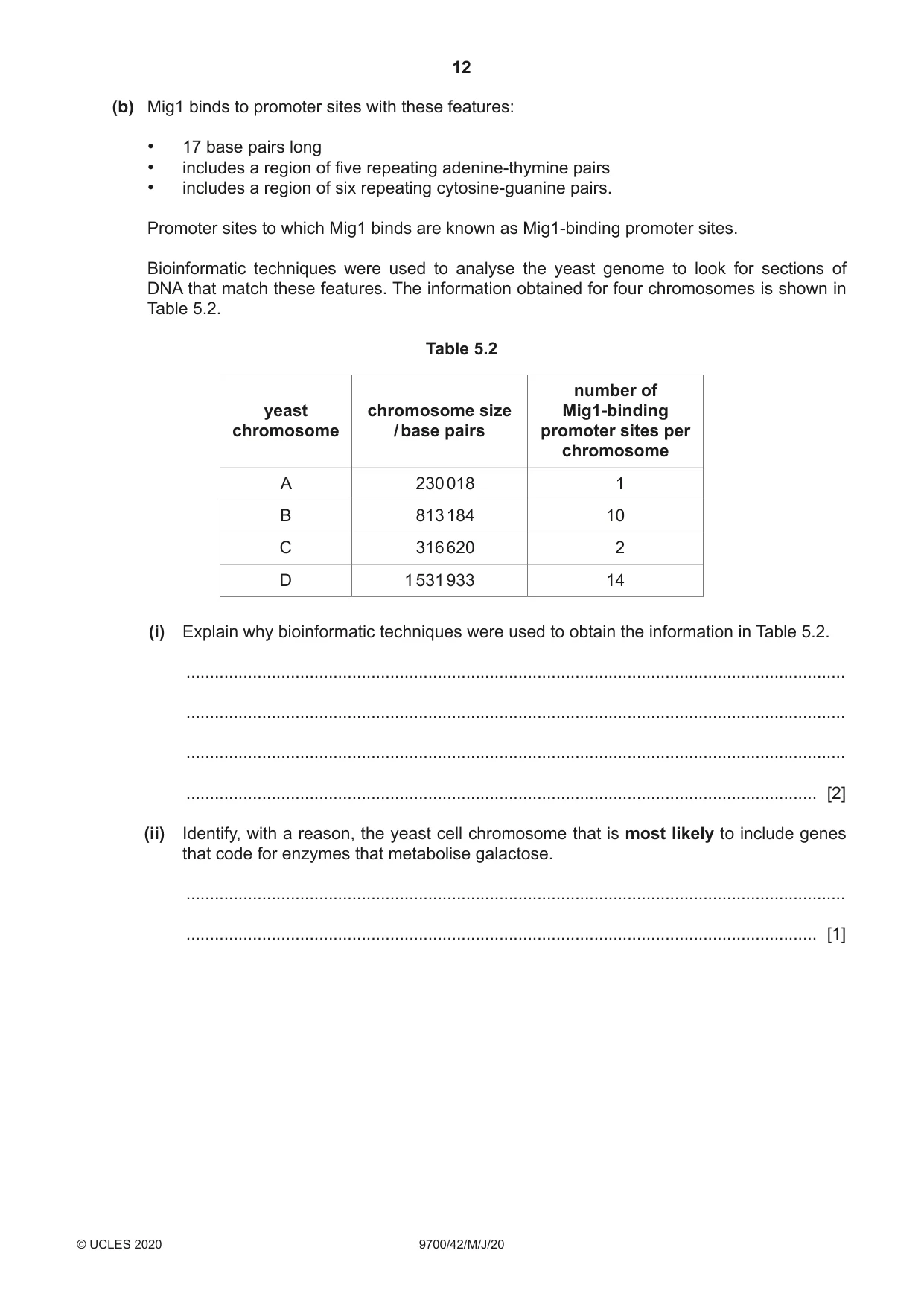 Cambridge A Level Biology 9700 2020 May/June Paper 4 · Variant 2 question paper, page 12 of 24