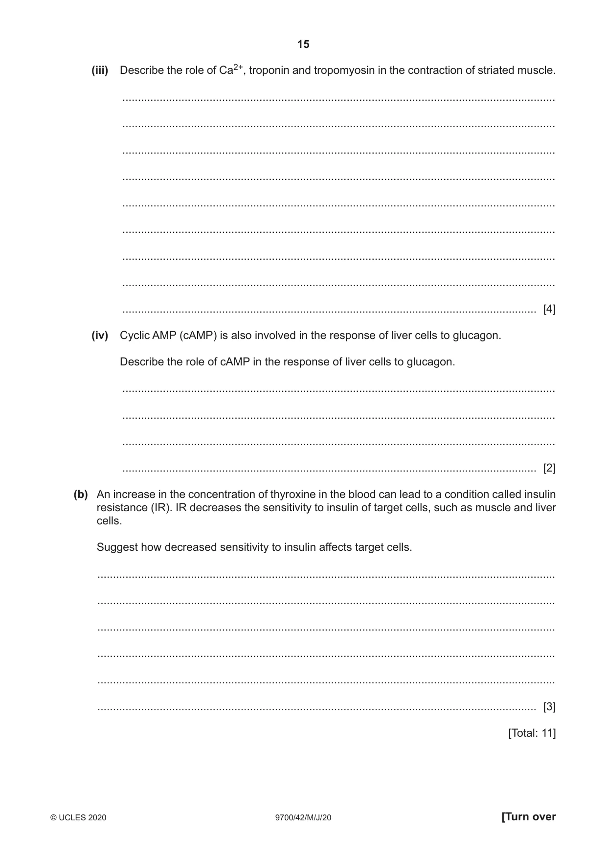 Cambridge A Level Biology 9700 2020 May/June Paper 4 · Variant 2 question paper, page 15 of 24