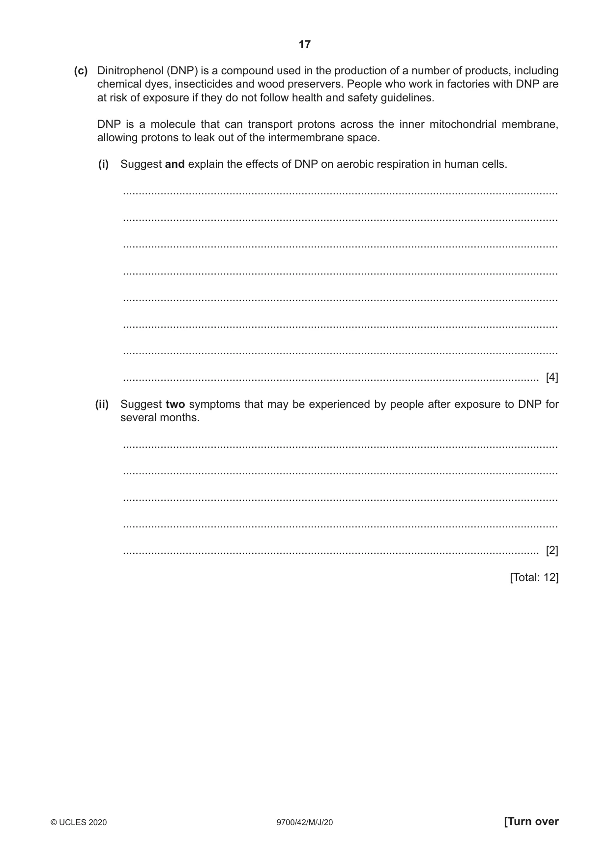 Cambridge A Level Biology 9700 2020 May/June Paper 4 · Variant 2 question paper, page 17 of 24
