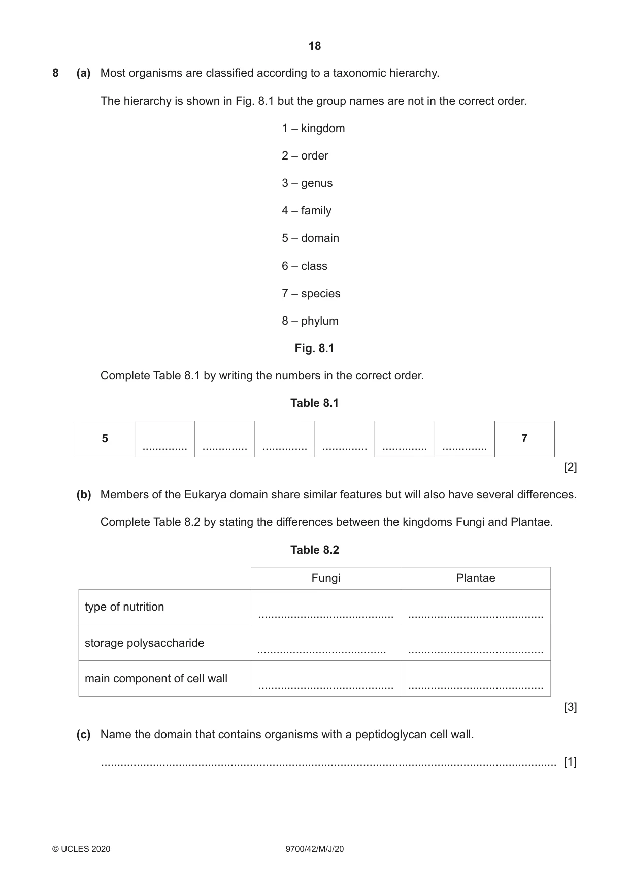 Cambridge A Level Biology 9700 2020 May/June Paper 4 · Variant 2 question paper, page 18 of 24