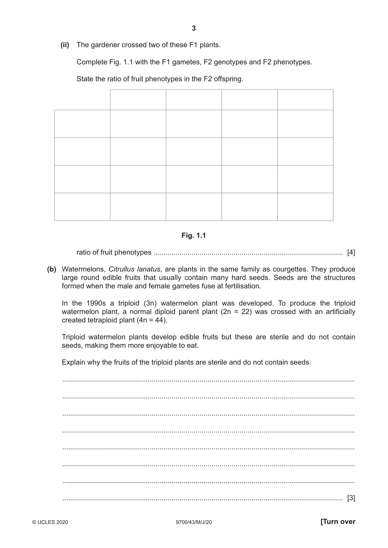 Cambridge A Level Biology 9700 2020 May/June Paper 4 · Variant 3 question paper, page 3 of 24