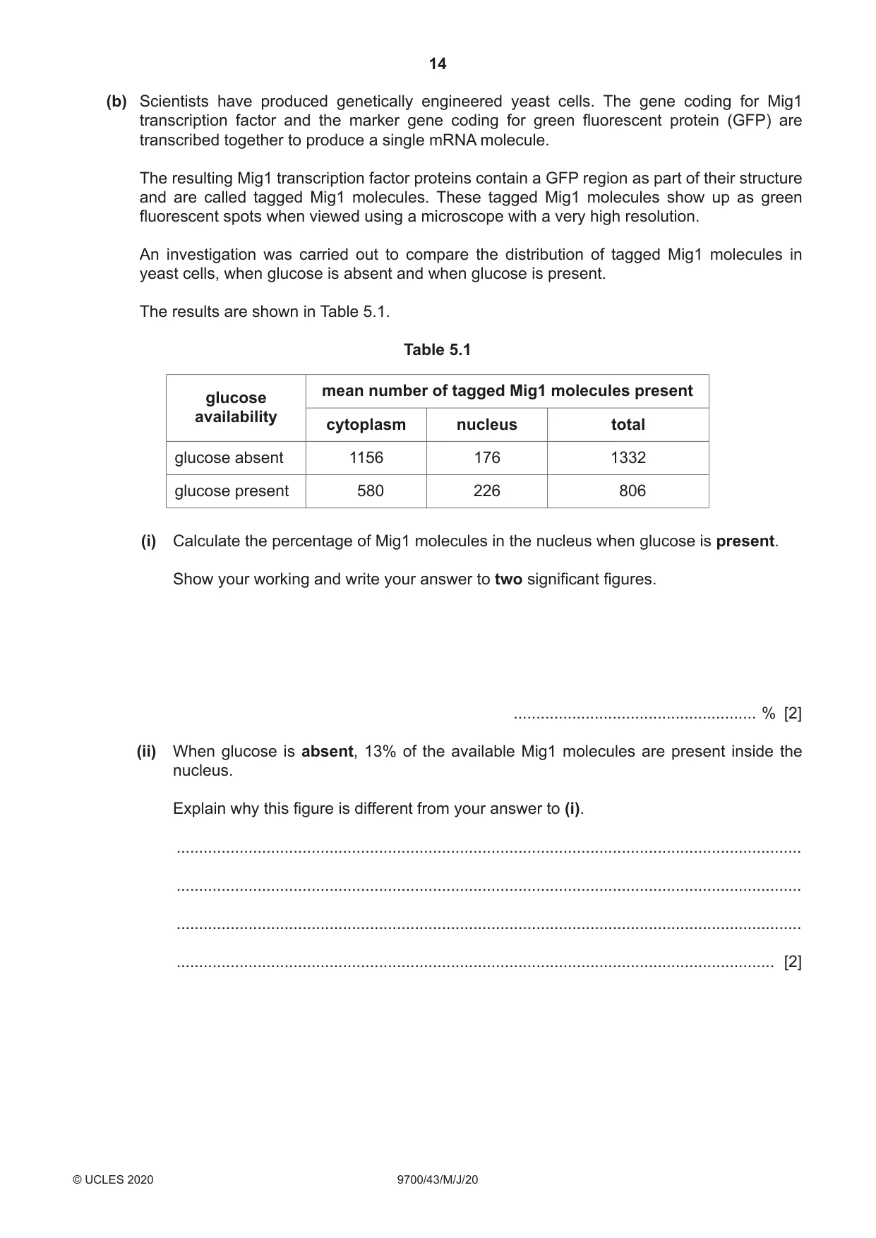 Cambridge A Level Biology 9700 2020 May/June Paper 4 · Variant 3 question paper, page 14 of 24