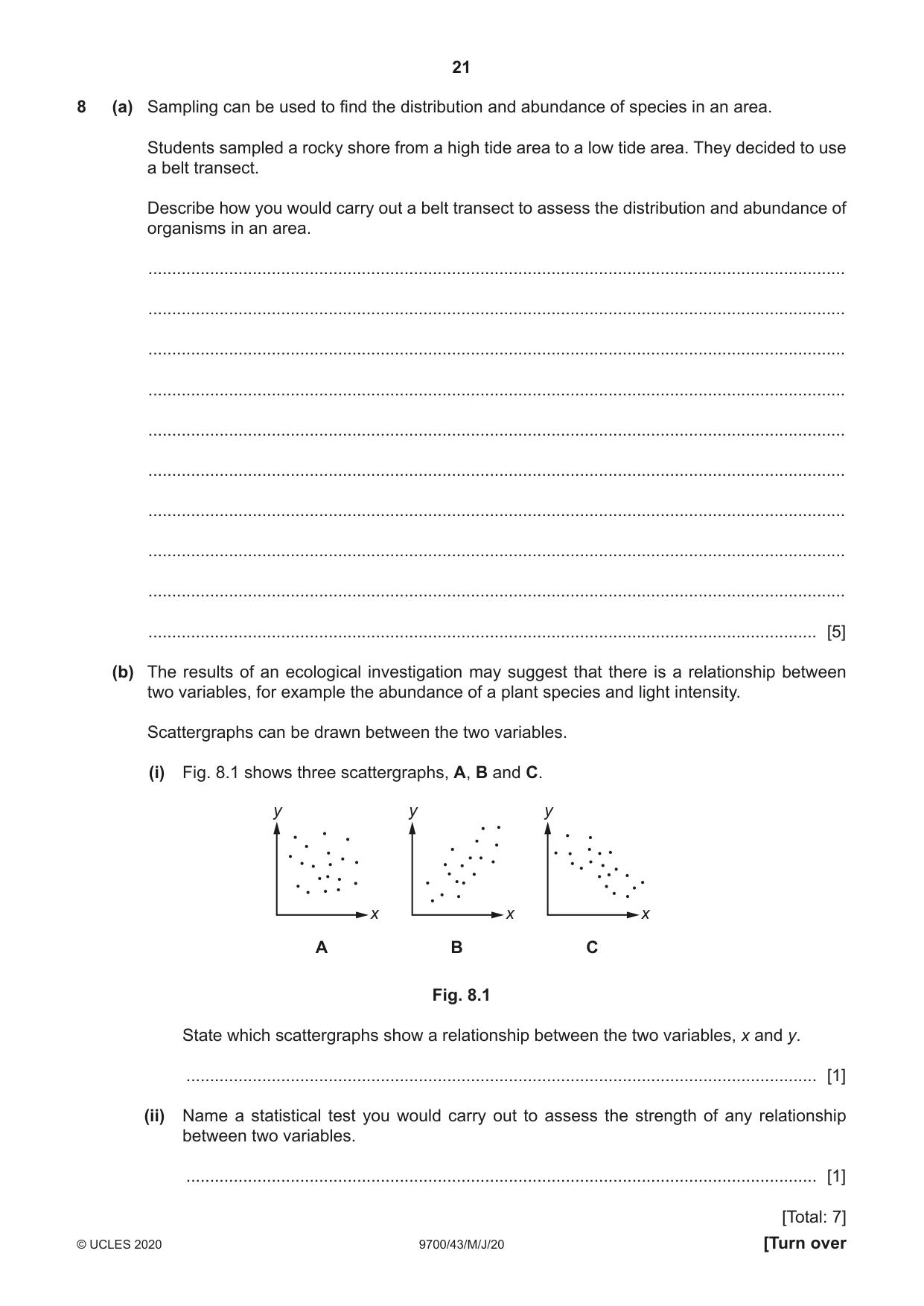 Cambridge A Level Biology 9700 2020 May/June Paper 4 · Variant 3 question paper, page 21 of 24