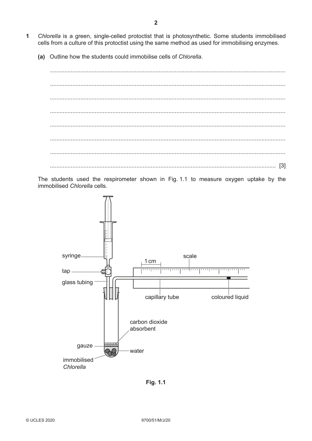 Cambridge A Level Biology 9700 2020 May/June Paper 5 · Variant 1 question paper, page 2 of 12