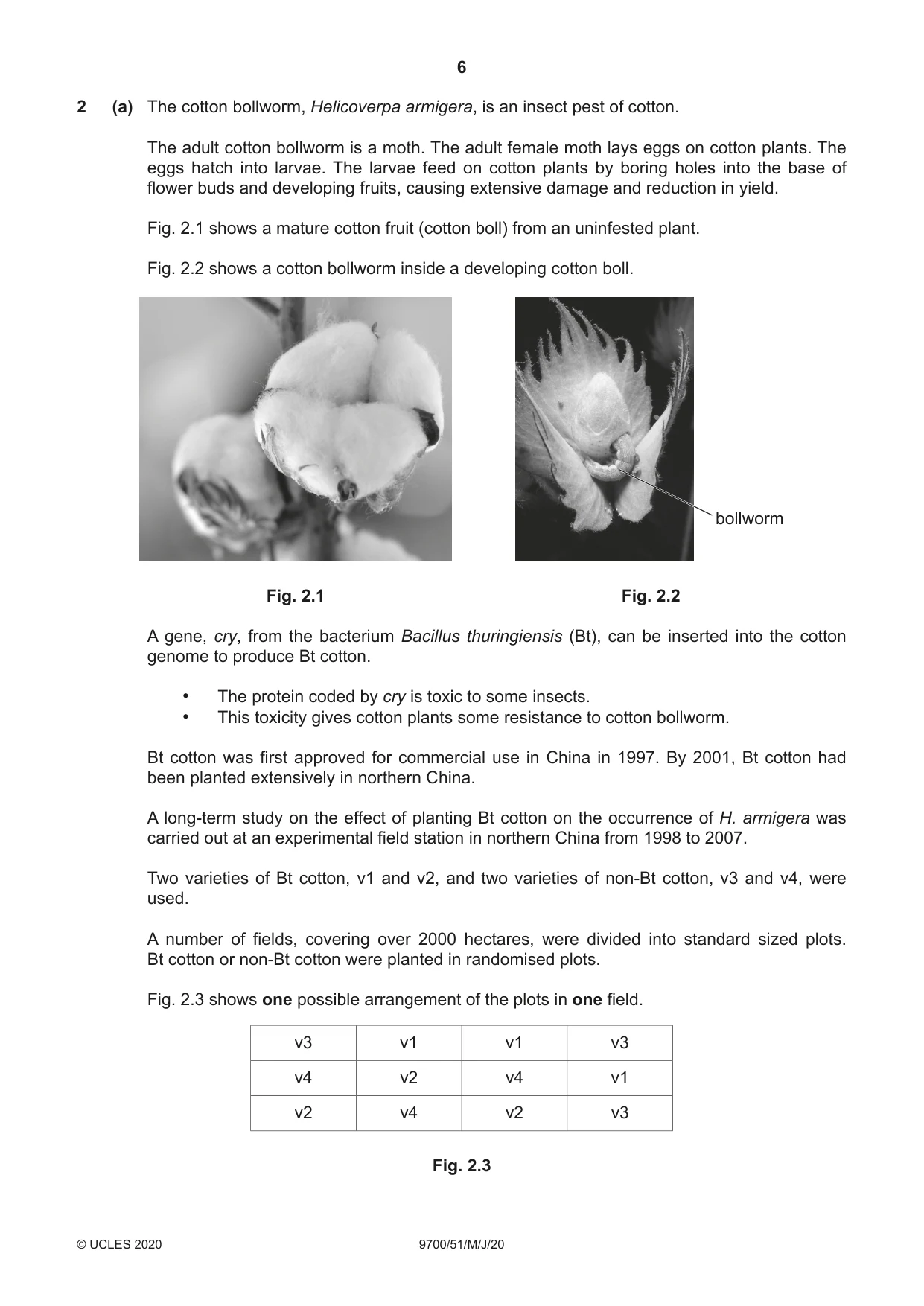 Cambridge A Level Biology 9700 2020 May/June Paper 5 · Variant 1 question paper, page 6 of 12