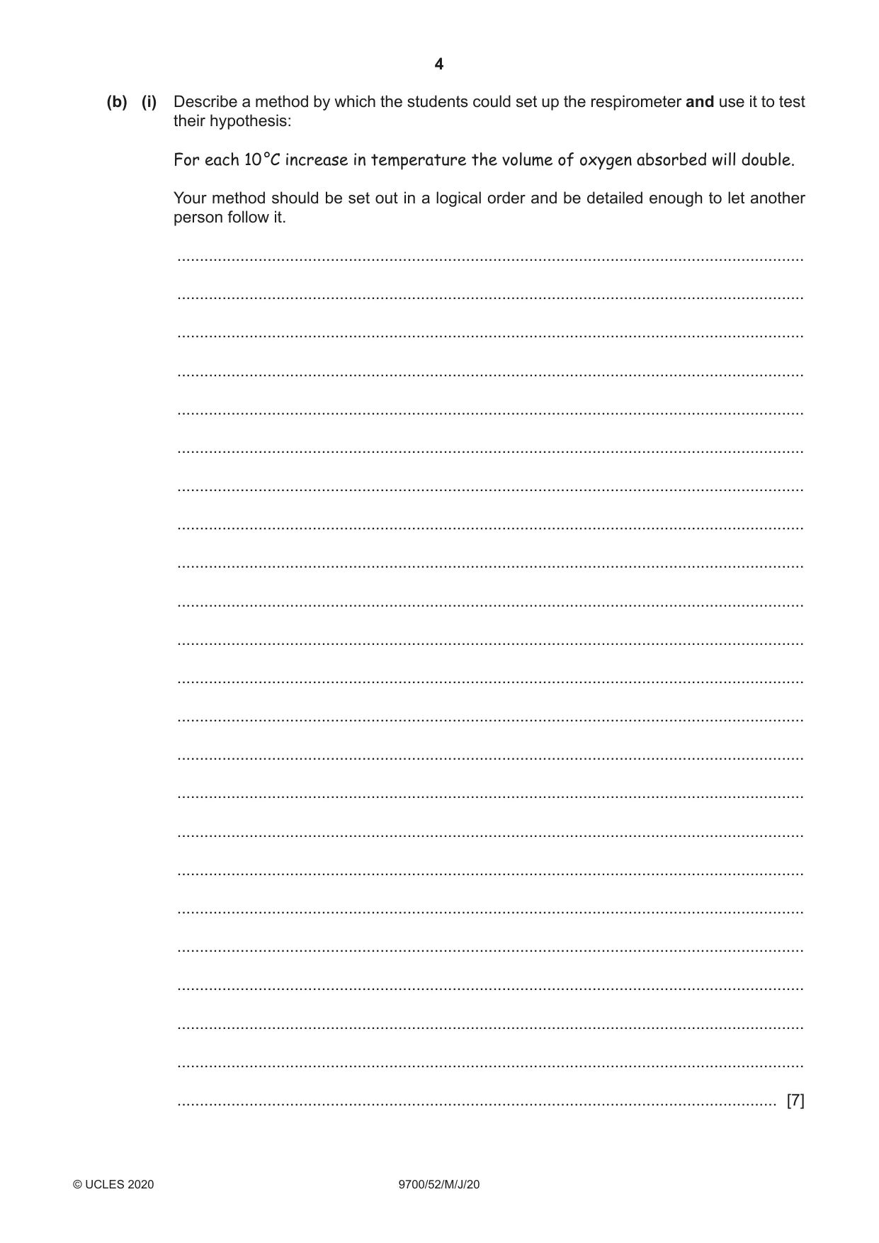 Cambridge A Level Biology 9700 2020 May/June Paper 5 · Variant 2 question paper, page 4 of 12