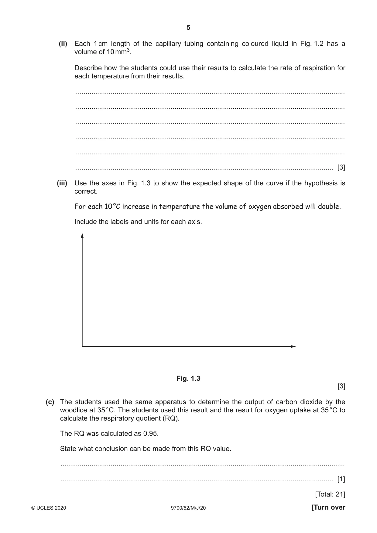 Cambridge A Level Biology 9700 2020 May/June Paper 5 · Variant 2 question paper, page 5 of 12