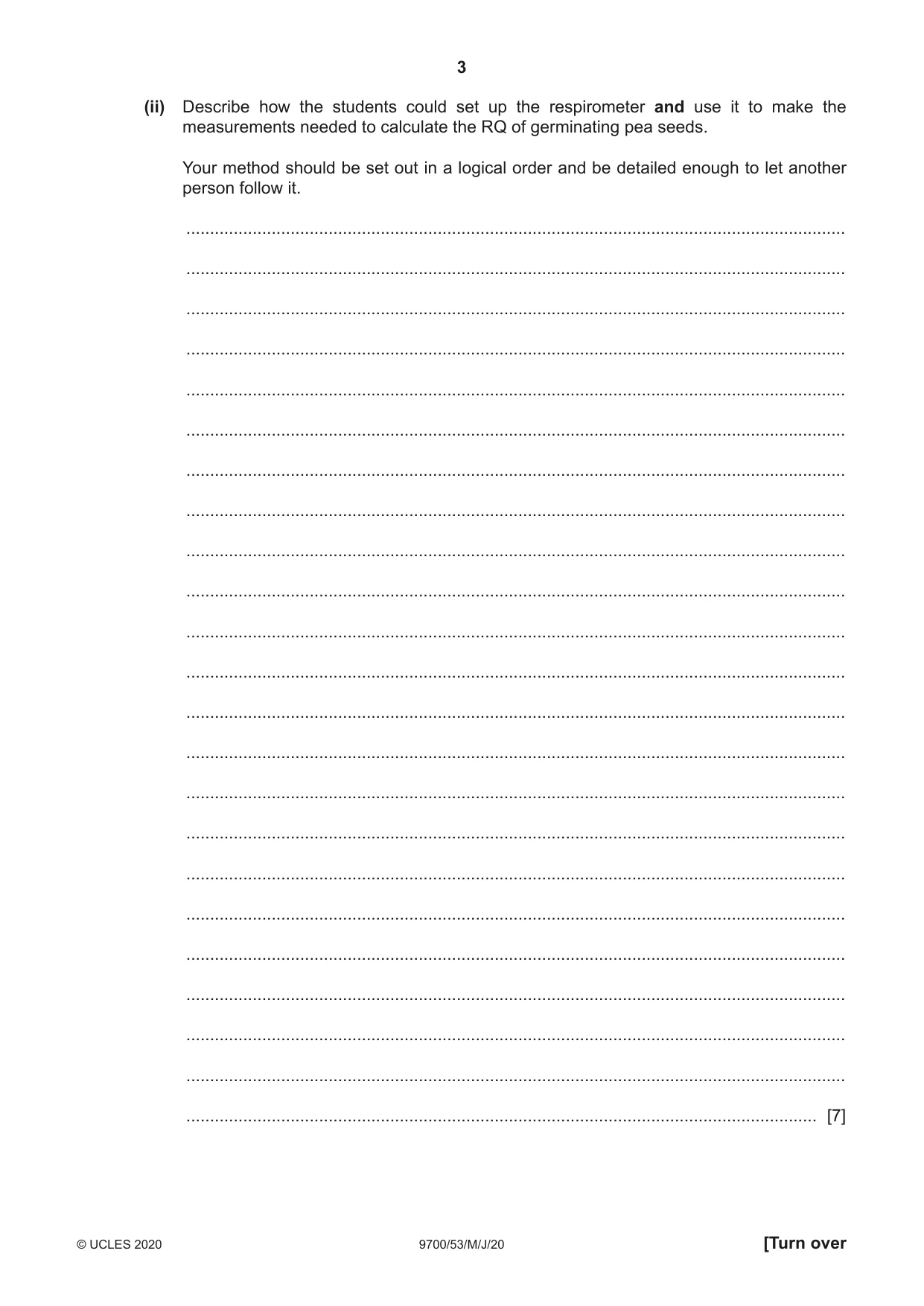 Cambridge A Level Biology 9700 2020 May/June Paper 5 · Variant 3 question paper, page 3 of 12