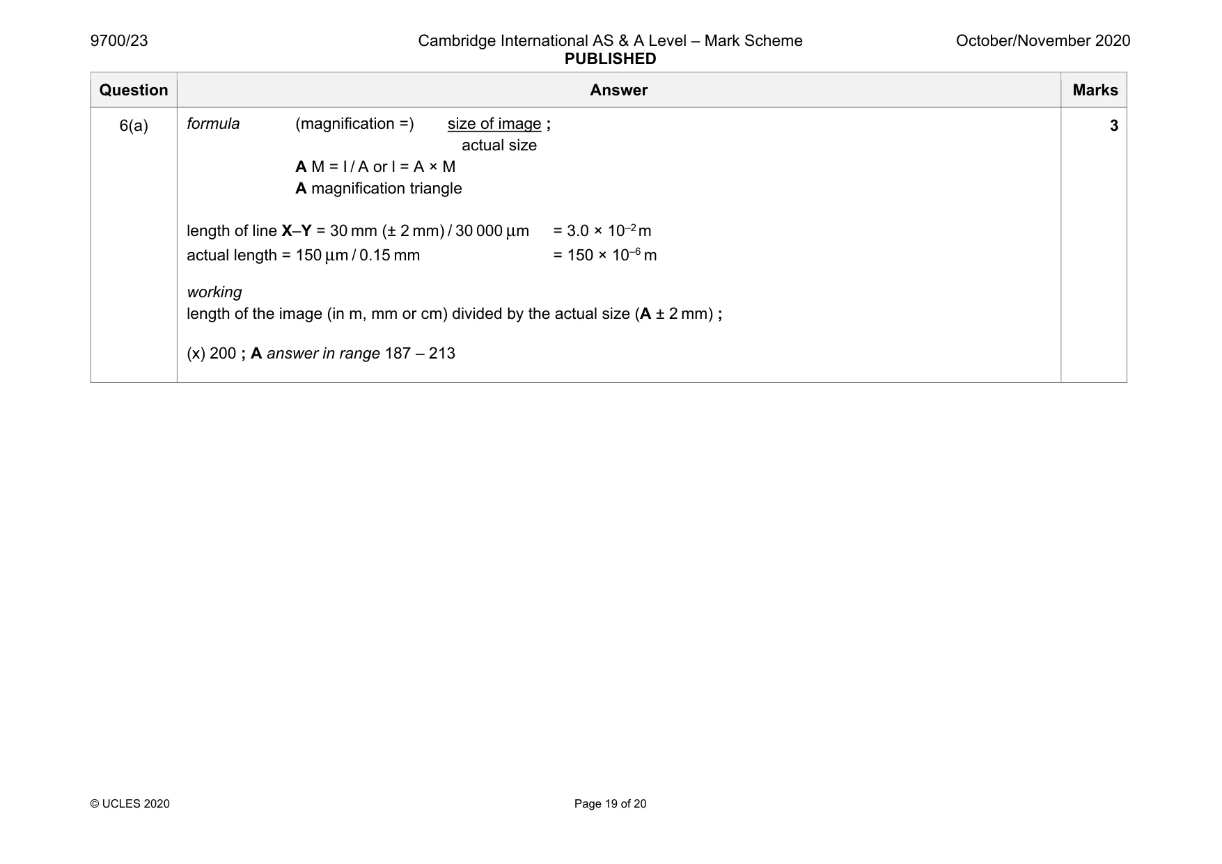 Mark scheme, page 19 of 20