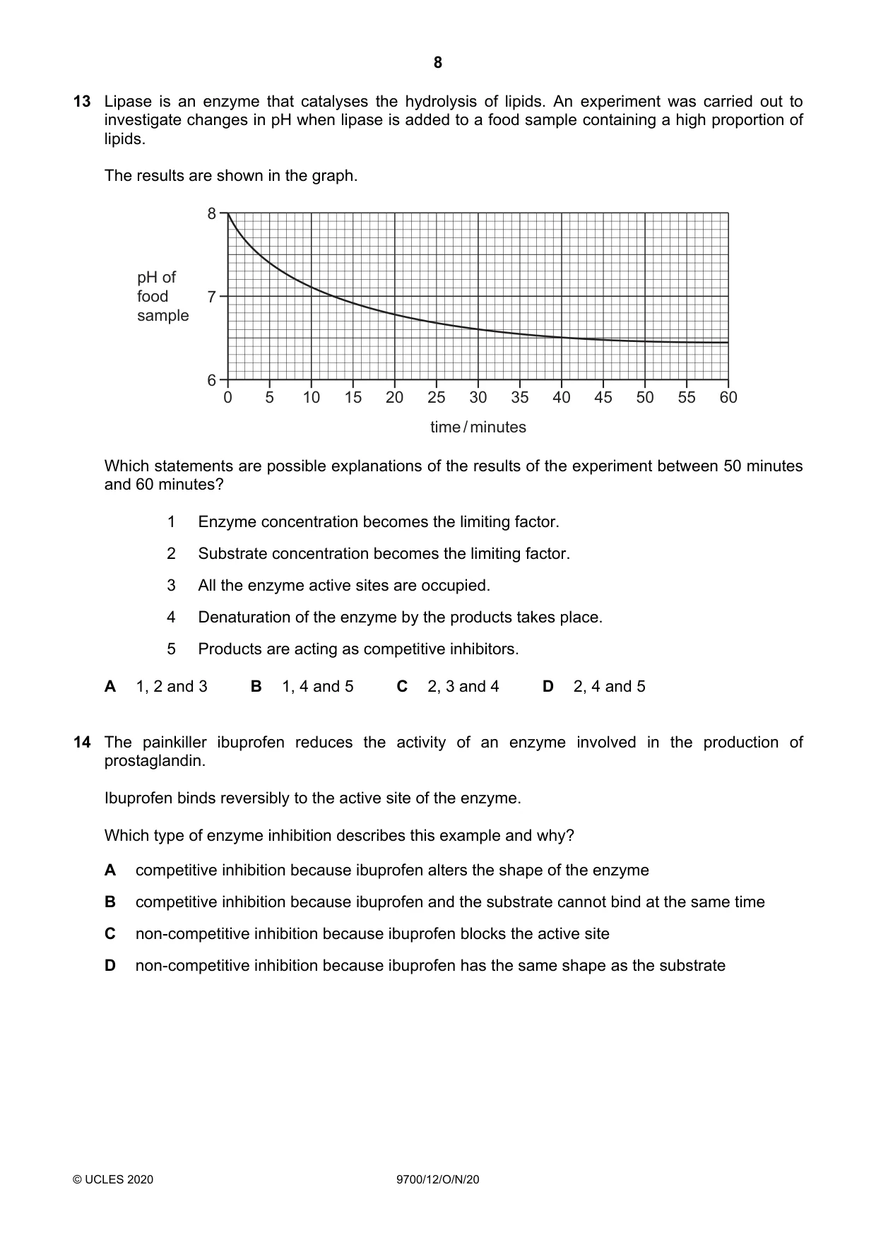 Cambridge A Level Biology 9700 2020 Oct/Nov Paper 1 · Variant 2 question paper, page 8 of 16
