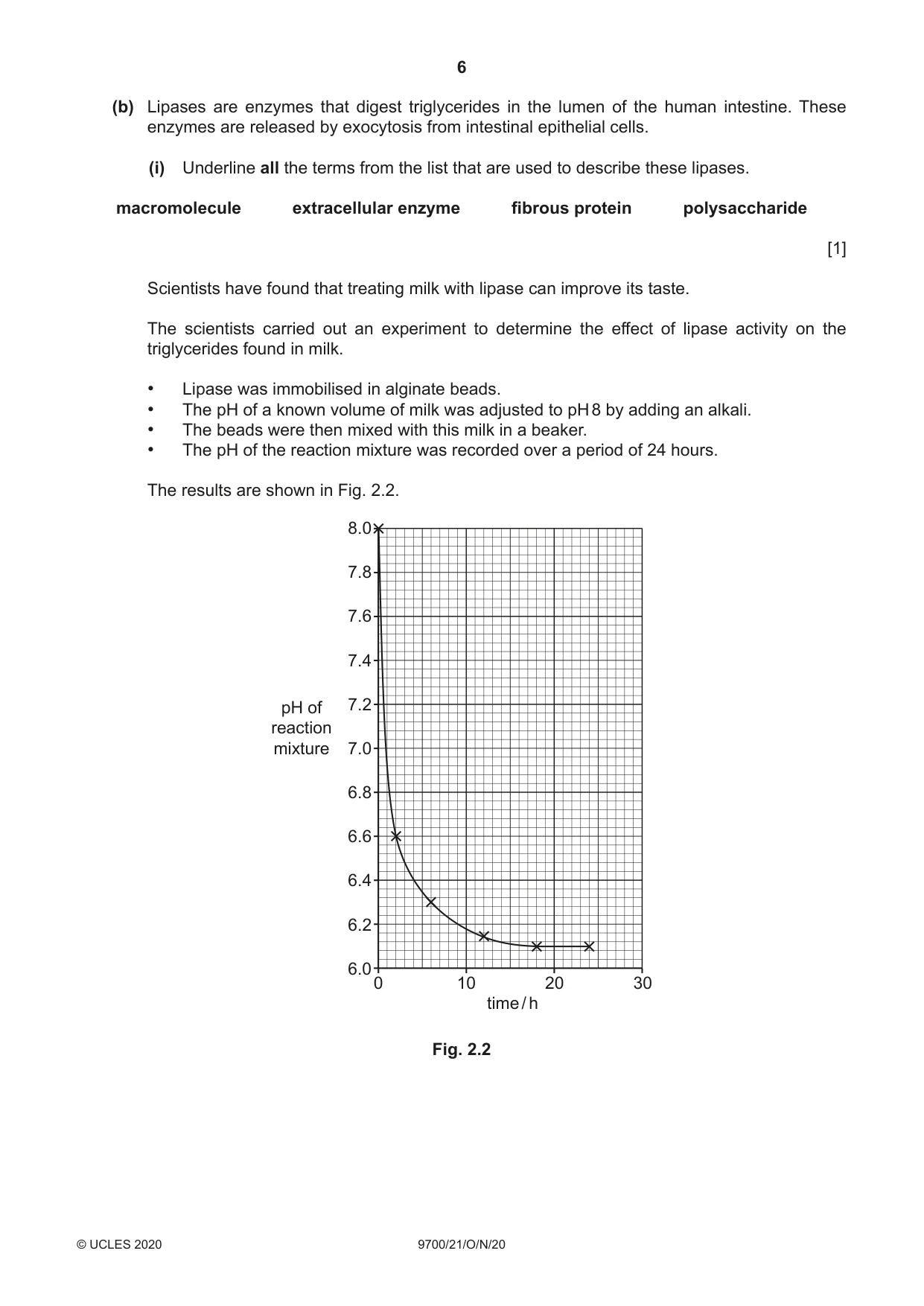 Cambridge A Level Biology 9700 2020 Oct/Nov Paper 2 · Variant 1 question paper, page 6 of 16