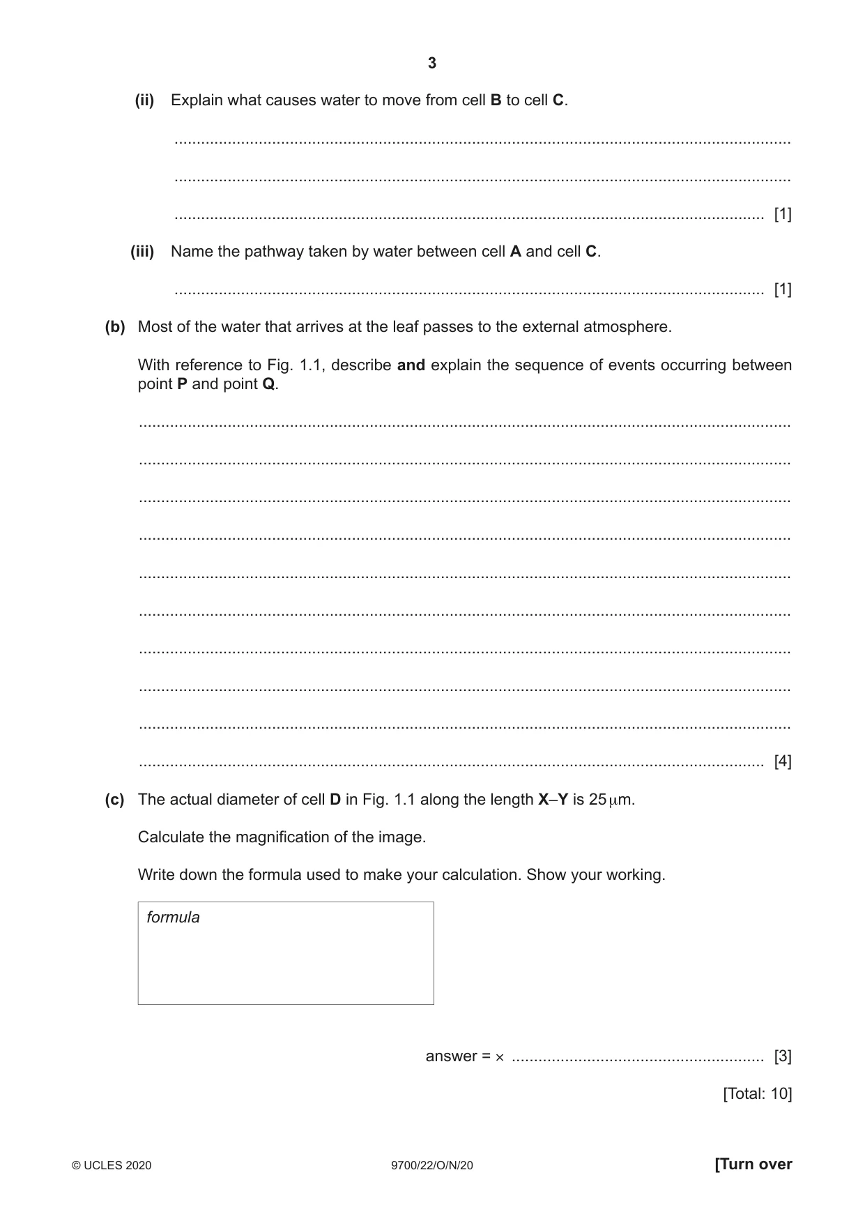 Cambridge A Level Biology 9700 2020 Oct/Nov Paper 2 · Variant 2 question paper, page 3 of 20