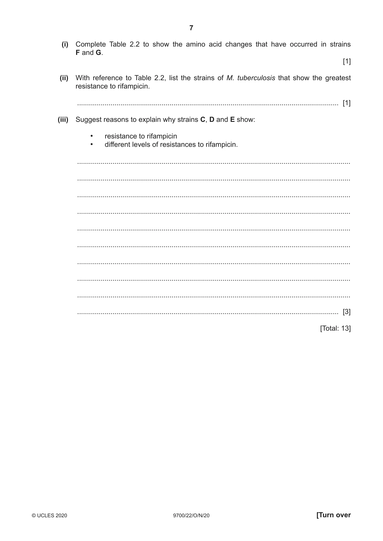 Cambridge A Level Biology 9700 2020 Oct/Nov Paper 2 · Variant 2 question paper, page 7 of 20