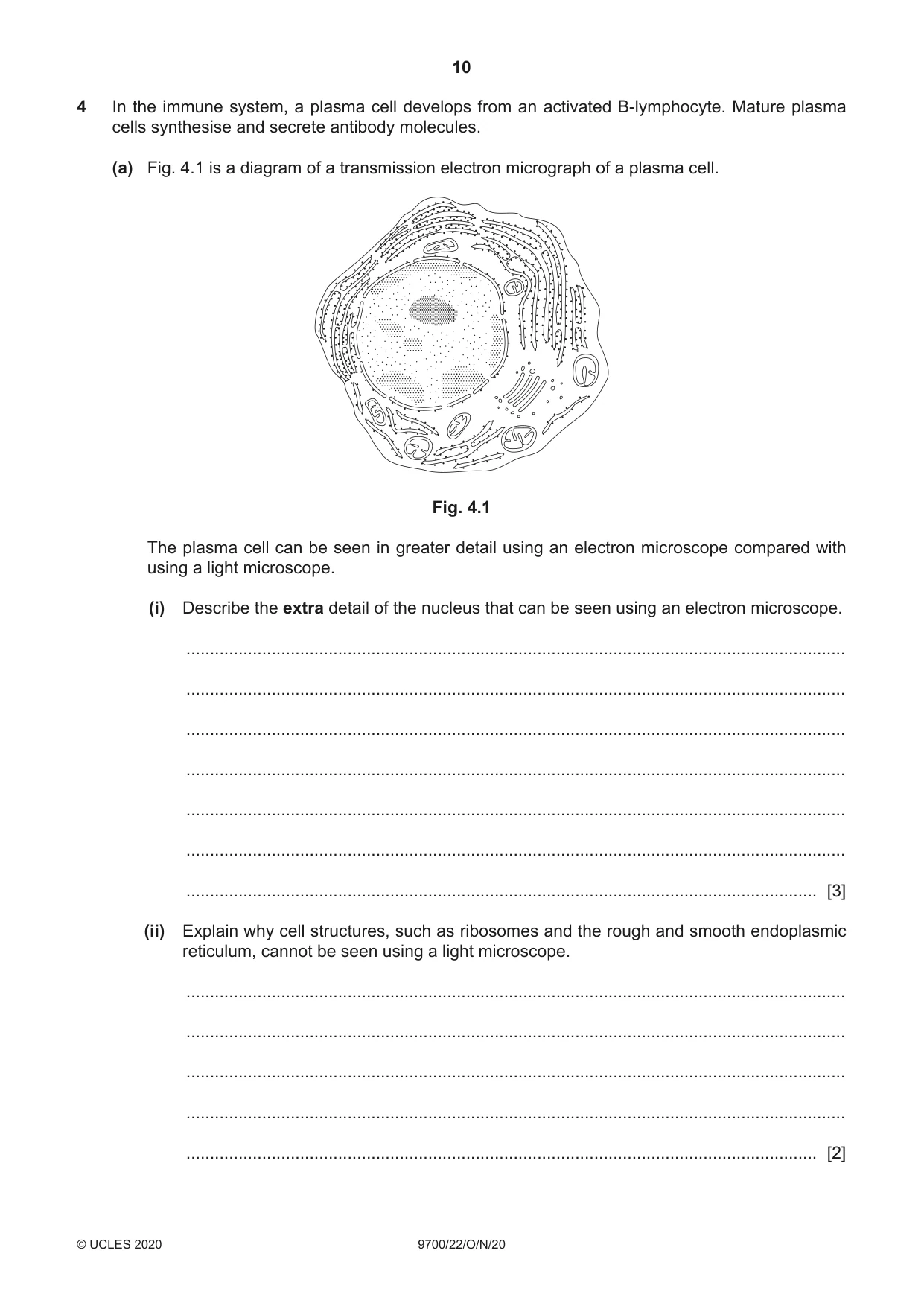 Cambridge A Level Biology 9700 2020 Oct/Nov Paper 2 · Variant 2 question paper, page 10 of 20