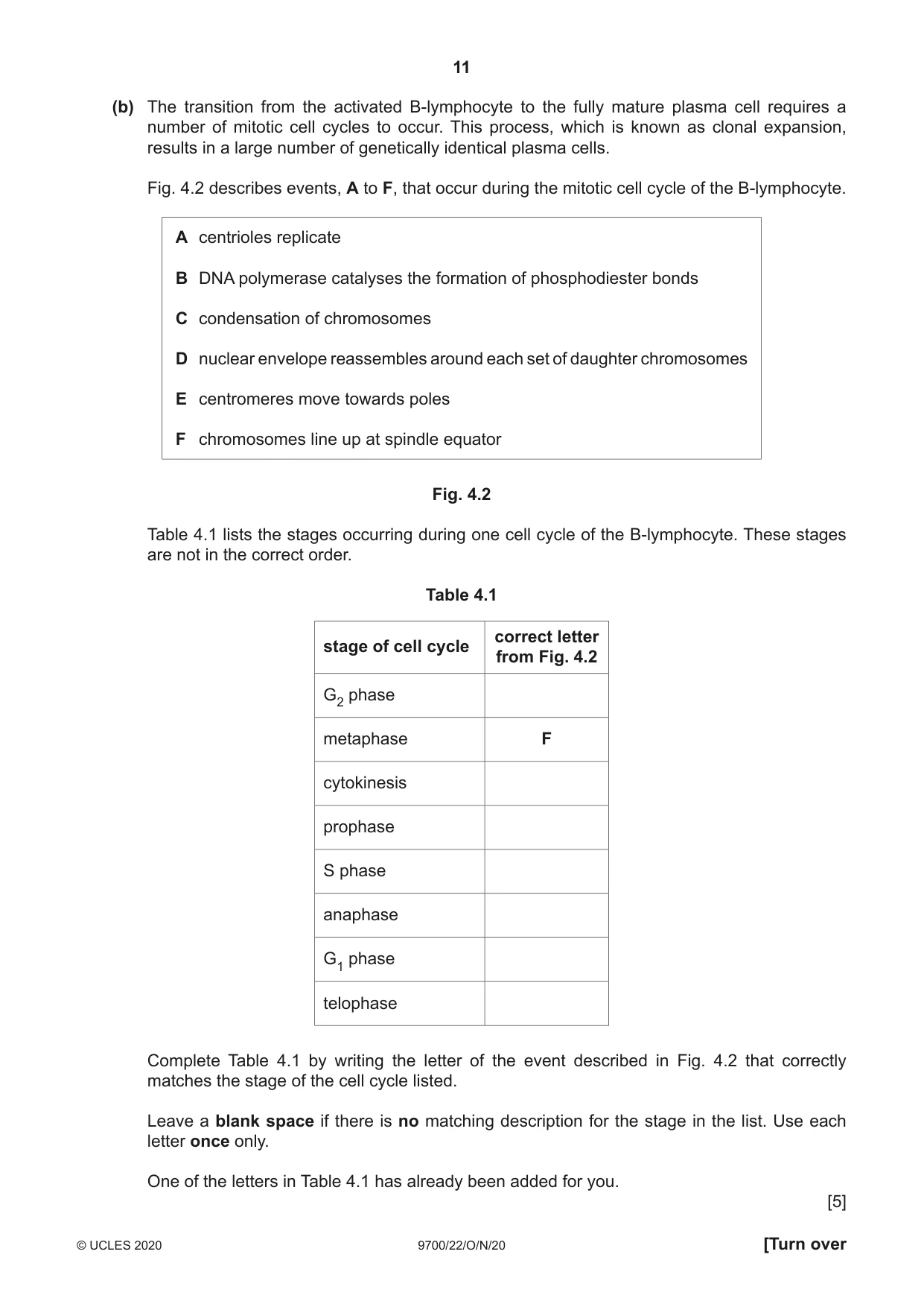 Cambridge A Level Biology 9700 2020 Oct/Nov Paper 2 · Variant 2 question paper, page 11 of 20
