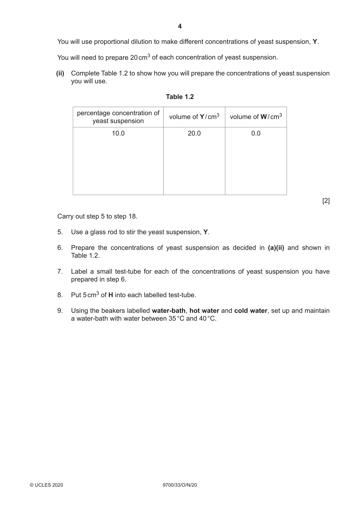 Cambridge A Level Biology 9700 2020 Oct/Nov Paper 3 · Variant 3 question paper, page 4 of 16