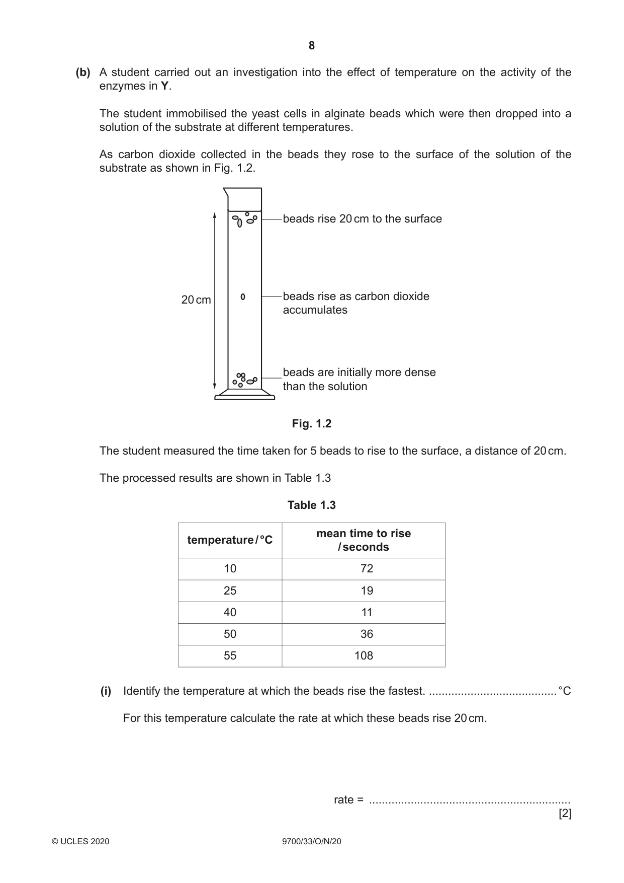 Cambridge A Level Biology 9700 2020 Oct/Nov Paper 3 · Variant 3 question paper, page 8 of 16