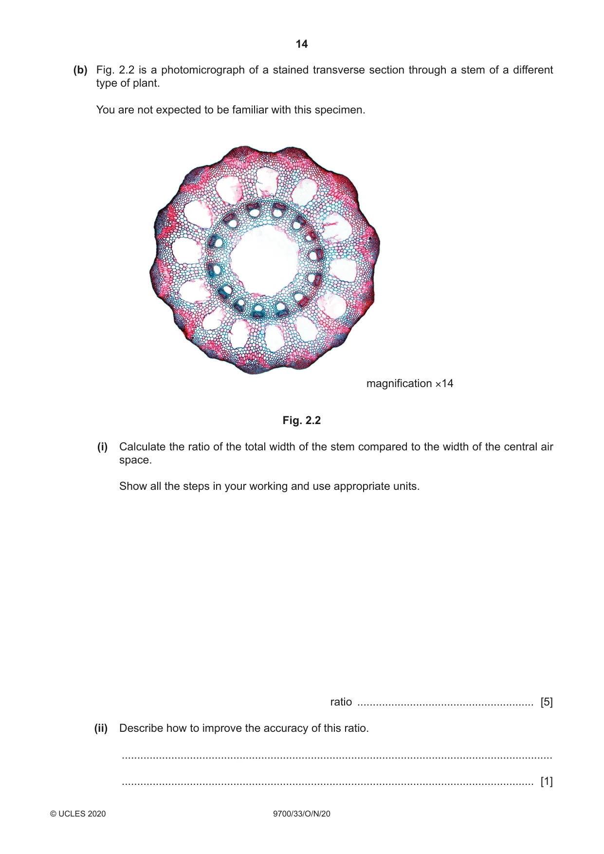 Cambridge A Level Biology 9700 2020 Oct/Nov Paper 3 · Variant 3 question paper, page 14 of 16