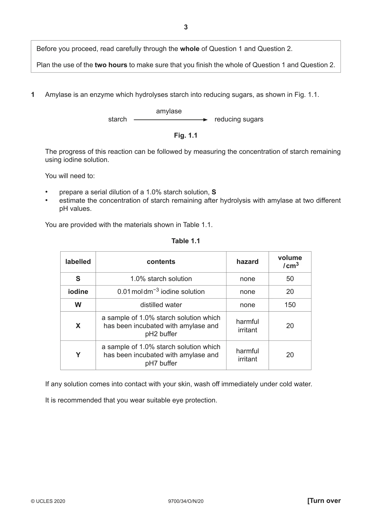 Cambridge A Level Biology 9700 2020 Oct/Nov Paper 3 · Variant 4 question paper, page 3 of 16