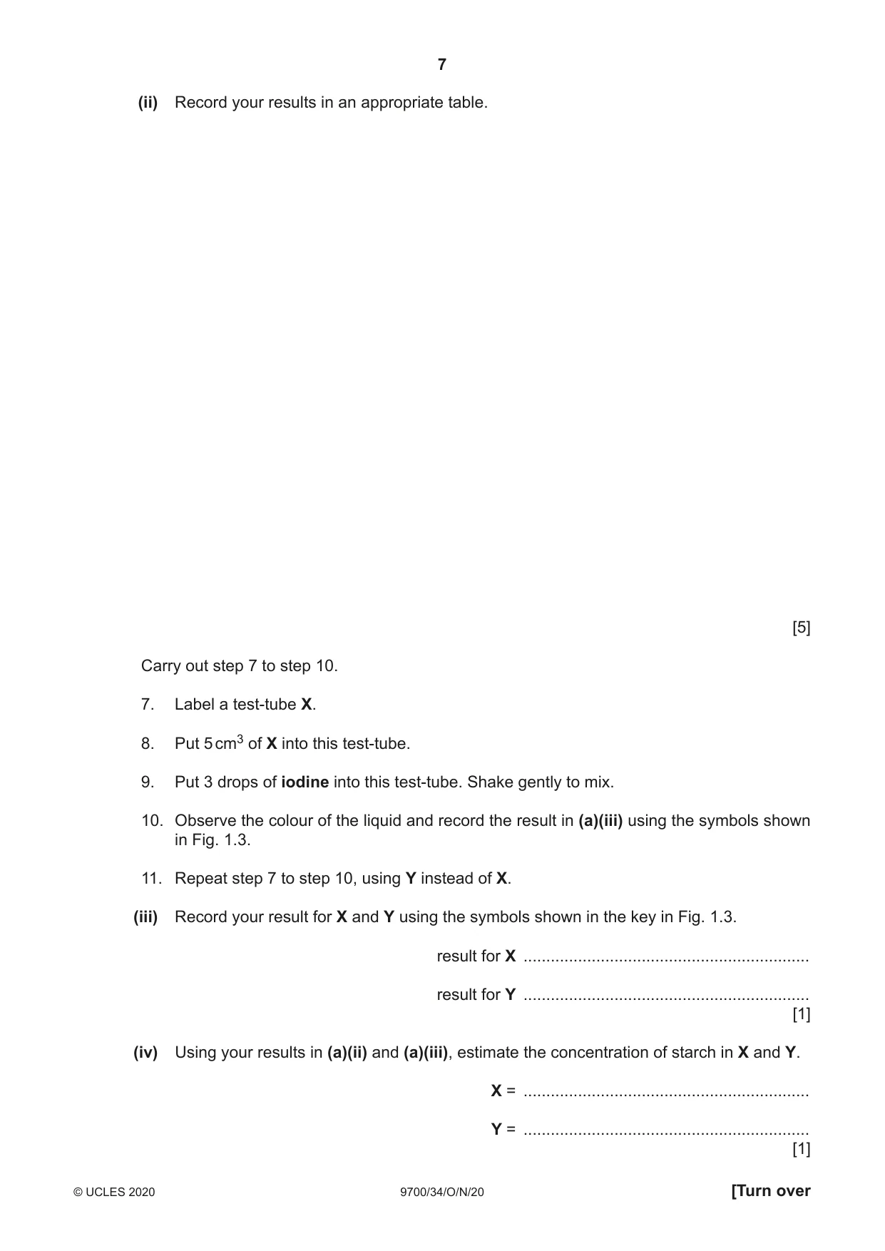 Cambridge A Level Biology 9700 2020 Oct/Nov Paper 3 · Variant 4 question paper, page 7 of 16