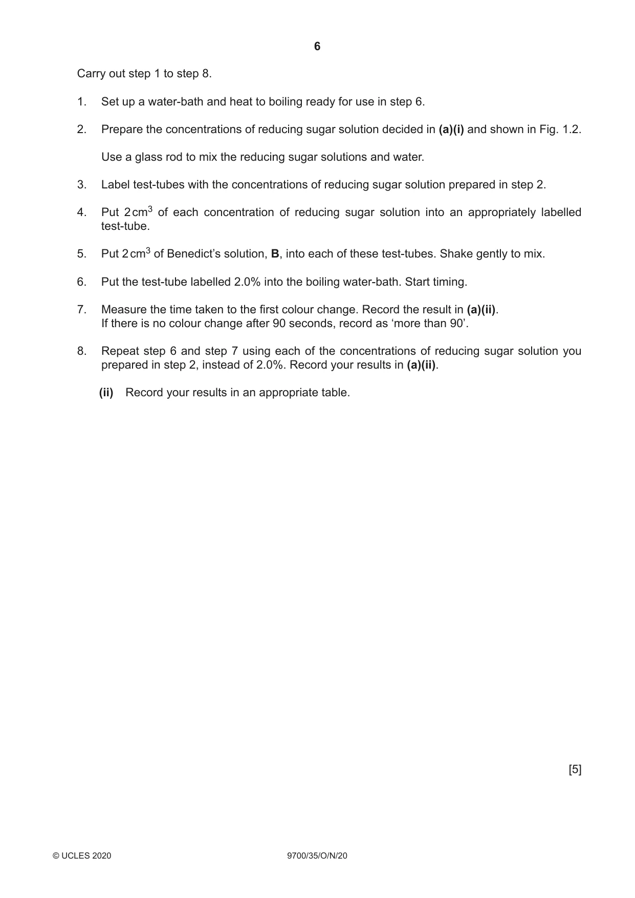 Cambridge A Level Biology 9700 2020 Oct/Nov Paper 3 · Variant 5 question paper, page 6 of 16