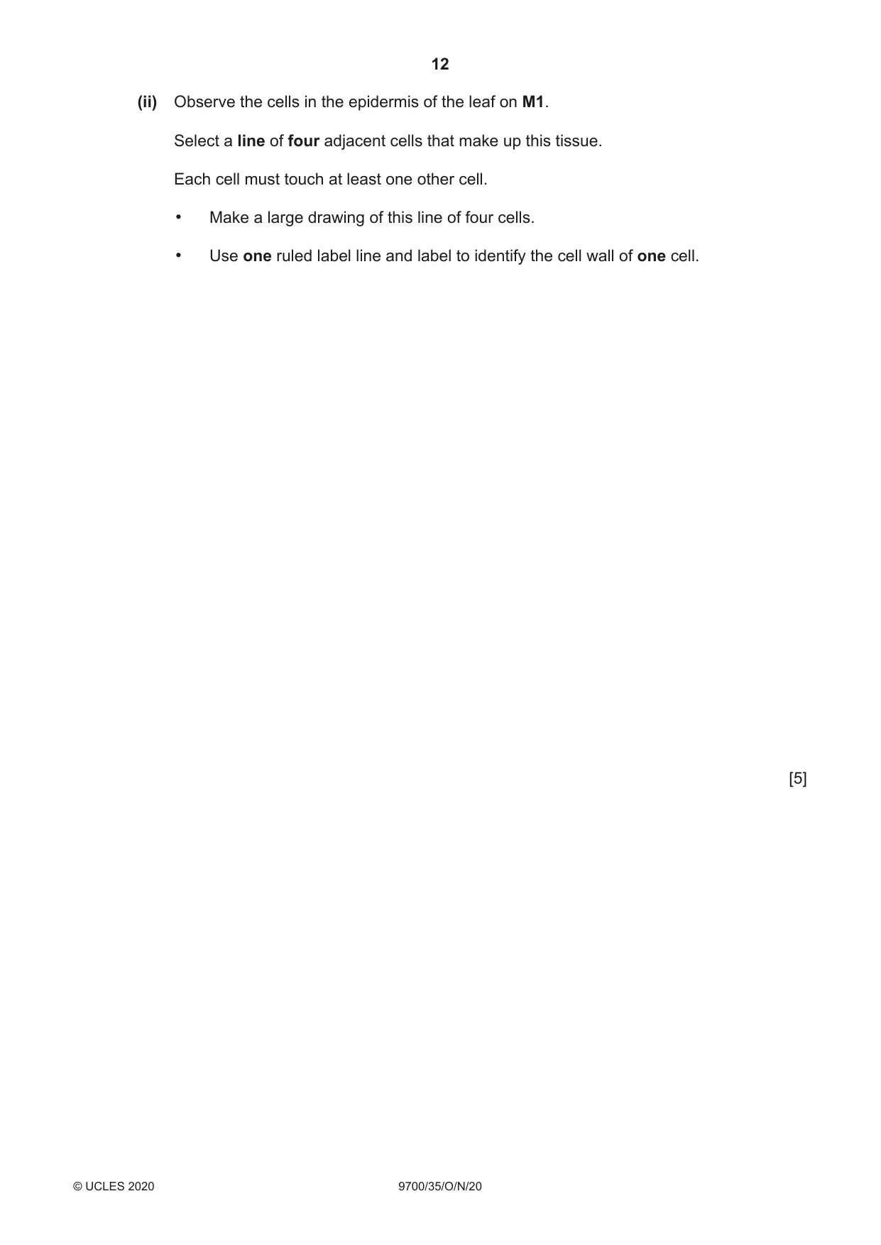 Cambridge A Level Biology 9700 2020 Oct/Nov Paper 3 · Variant 5 question paper, page 12 of 16