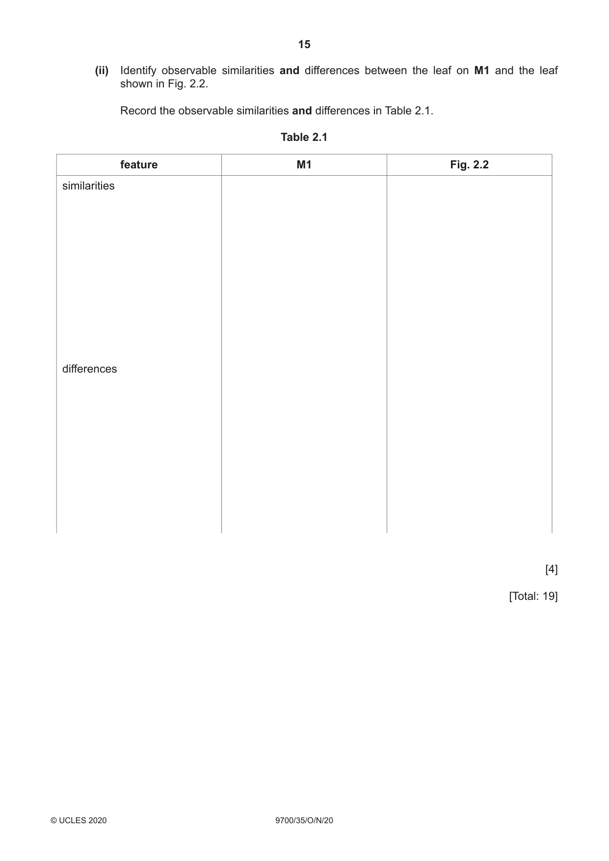 Cambridge A Level Biology 9700 2020 Oct/Nov Paper 3 · Variant 5 question paper, page 15 of 16