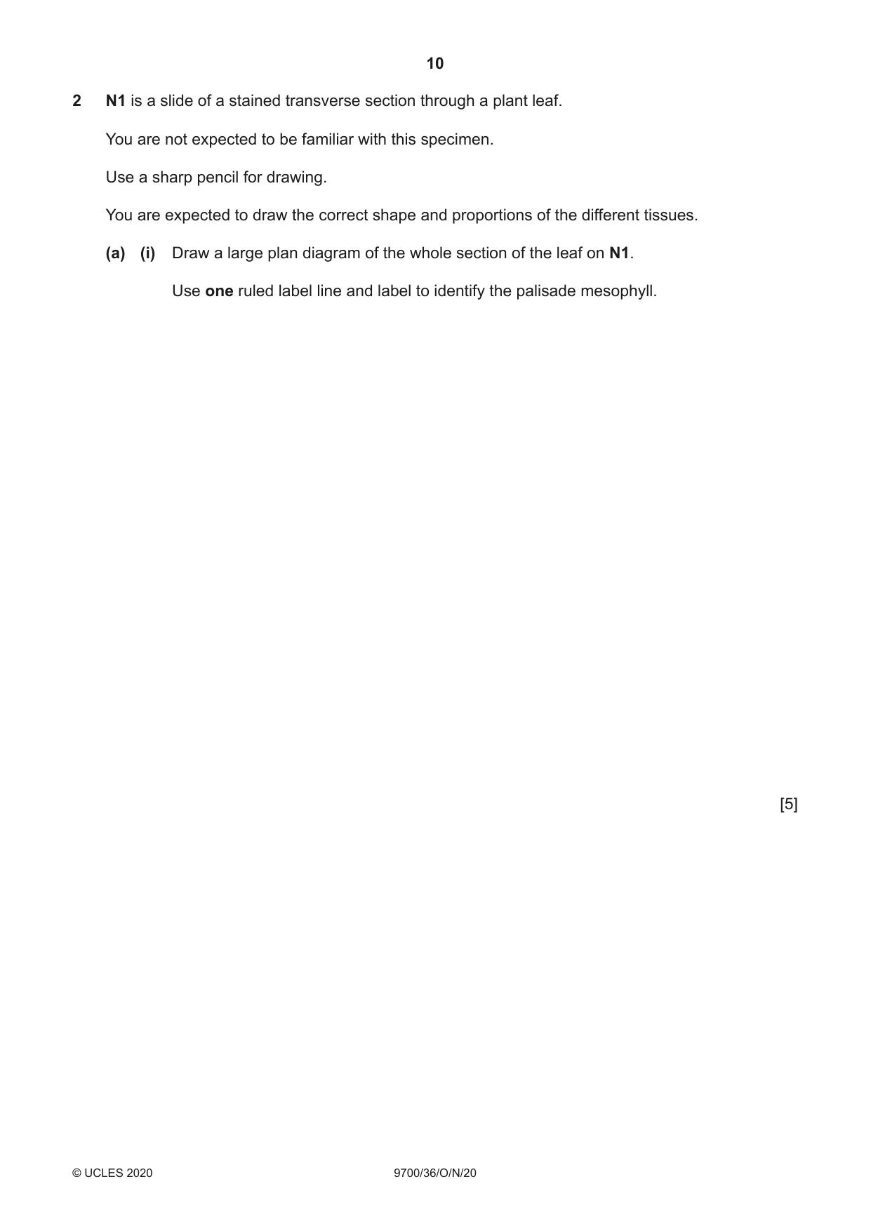 Cambridge A Level Biology 9700 2020 Oct/Nov Paper 3 · Variant 6 question paper, page 10 of 12
