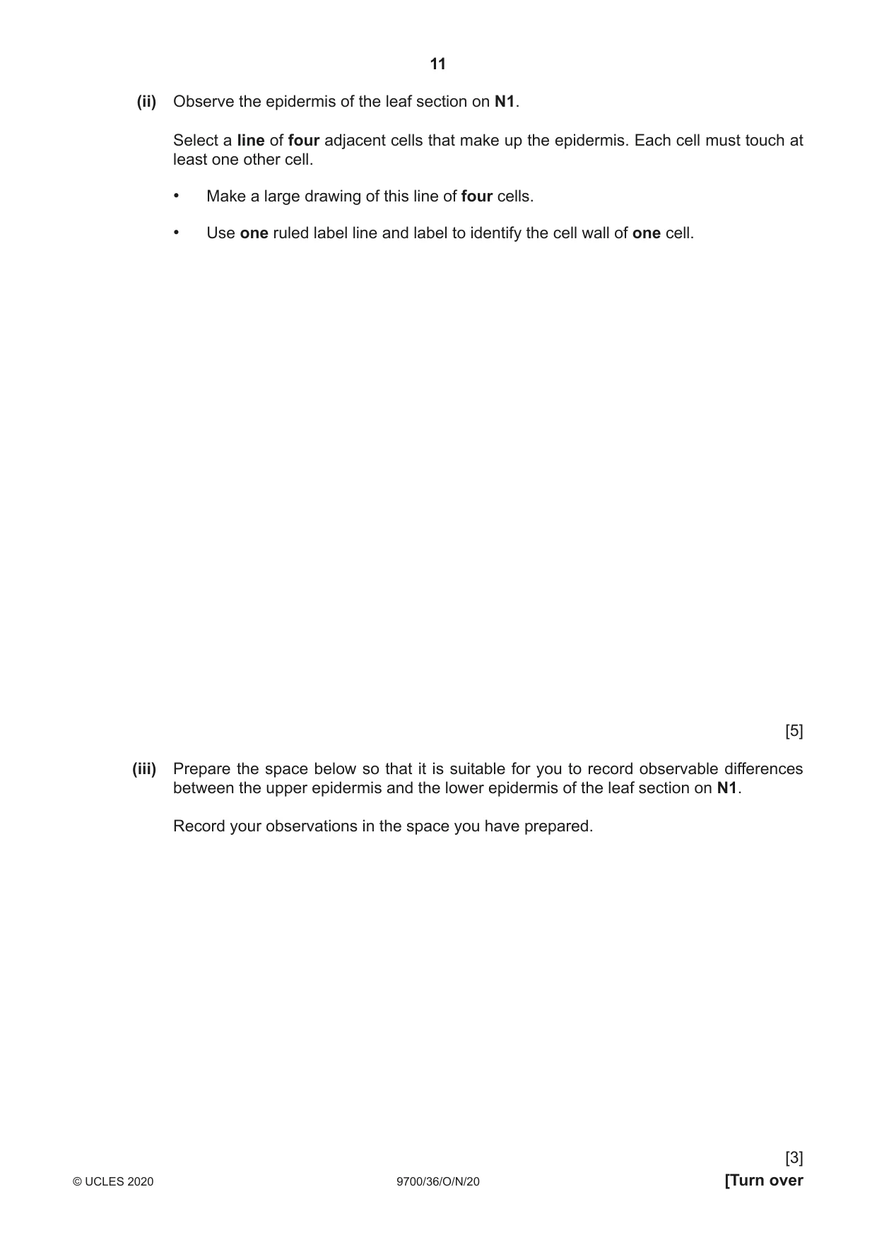 Cambridge A Level Biology 9700 2020 Oct/Nov Paper 3 · Variant 6 question paper, page 11 of 12