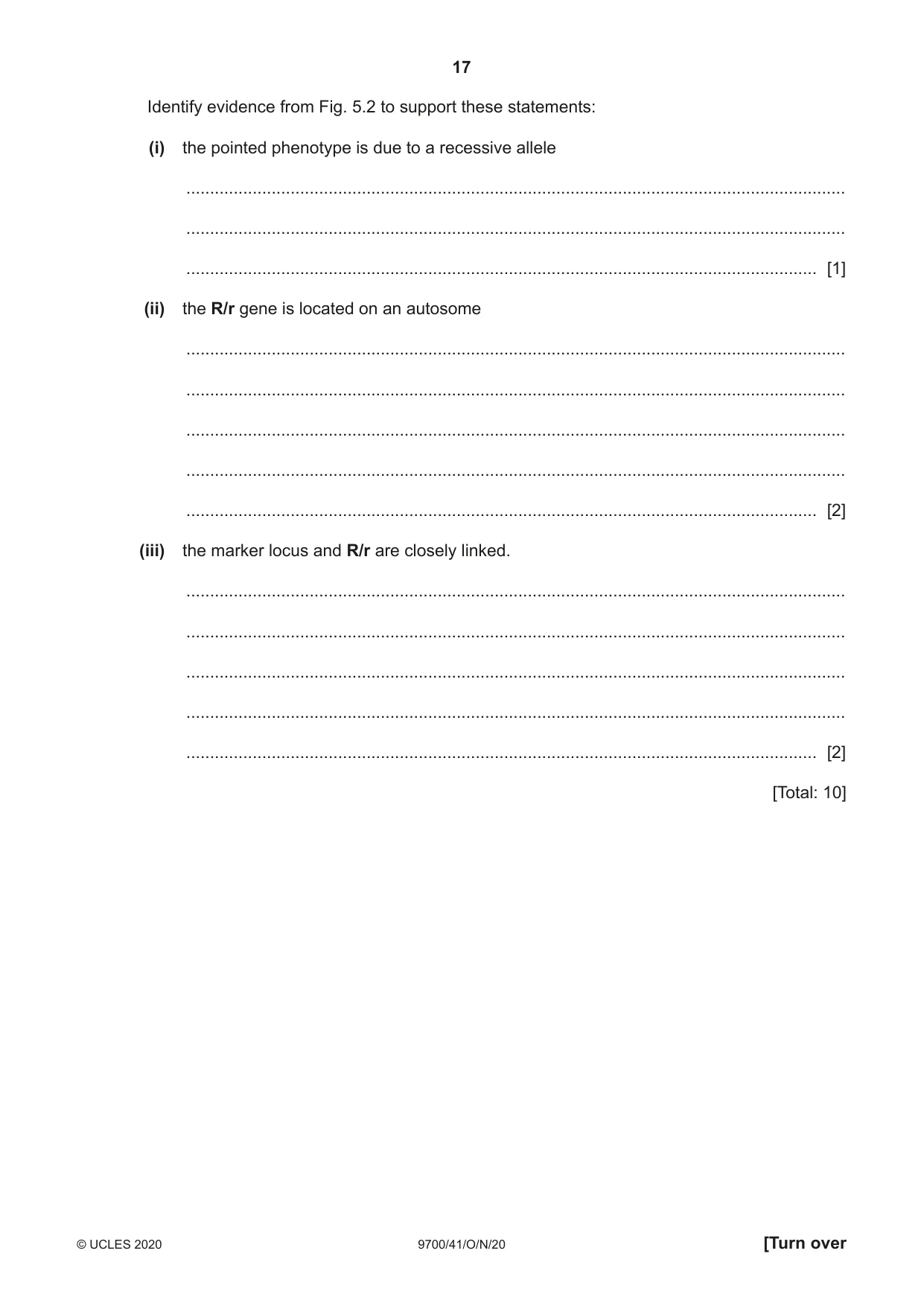 Cambridge A Level Biology 9700 2020 Oct/Nov Paper 4 · Variant 1 question paper, page 17 of 28