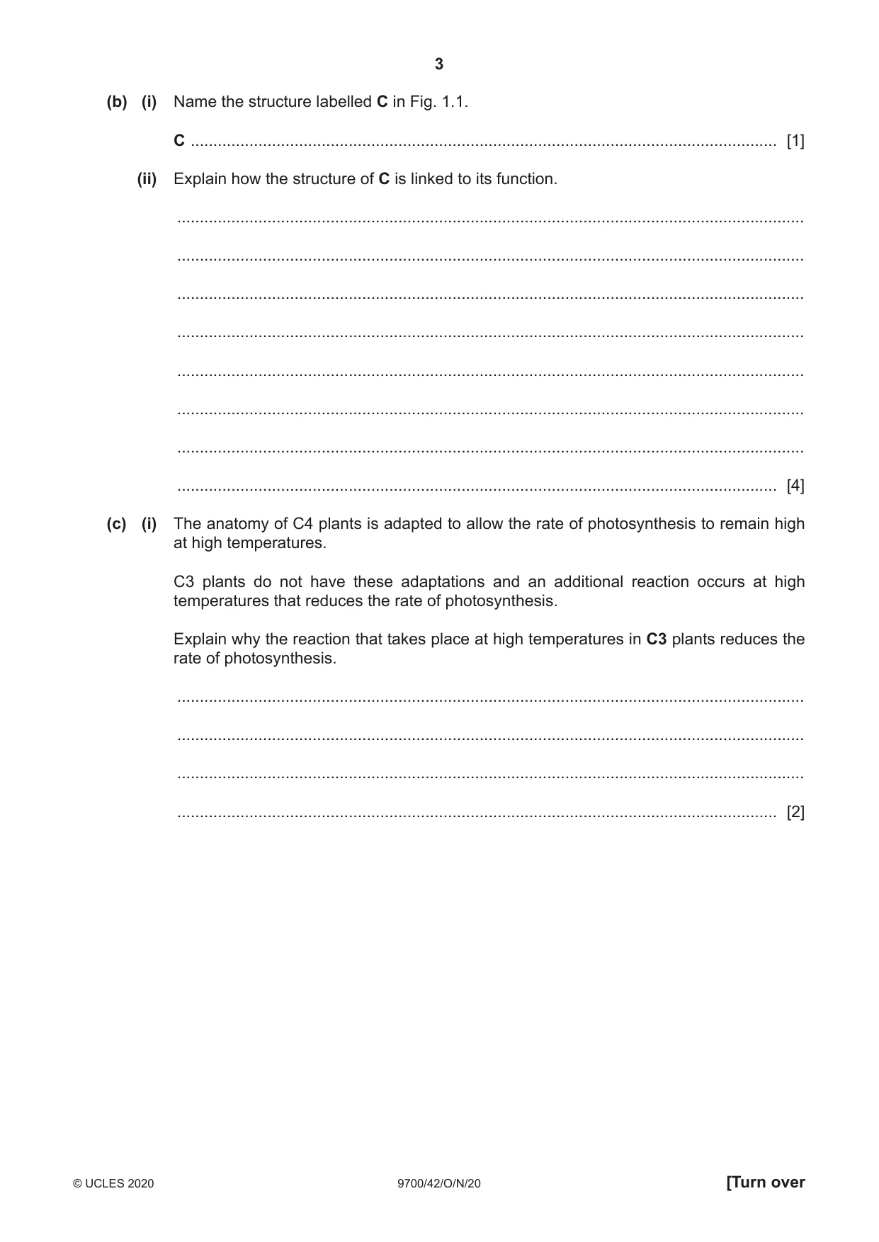 Cambridge A Level Biology 9700 2020 Oct/Nov Paper 4 · Variant 2 question paper, page 3 of 24