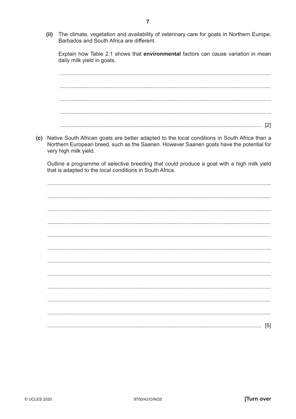 Cambridge A Level Biology 9700 2020 Oct/Nov Paper 4 · Variant 2 question paper, page 7 of 24